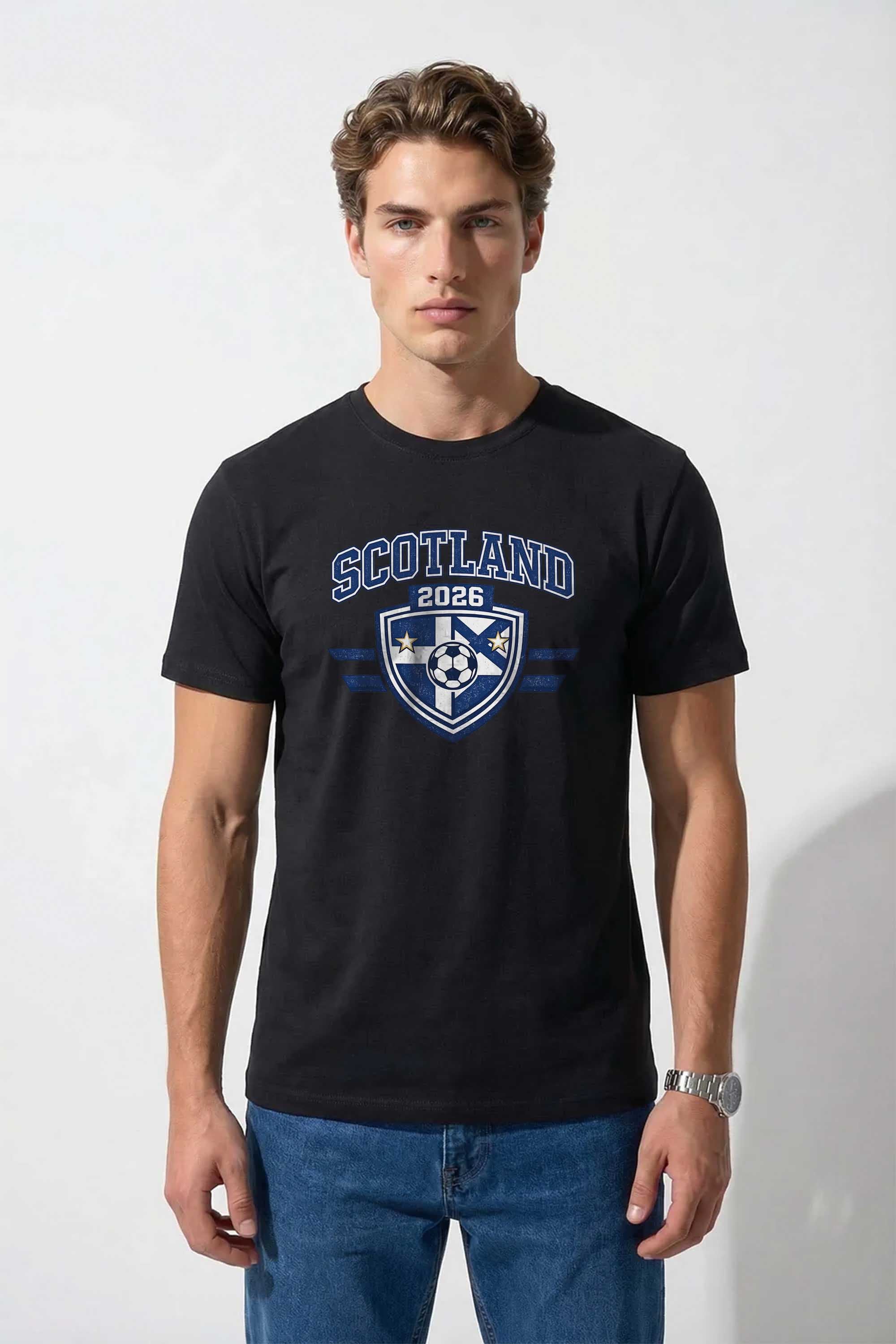220GSM Regular Fit Scotland Football Printed T-Shirt