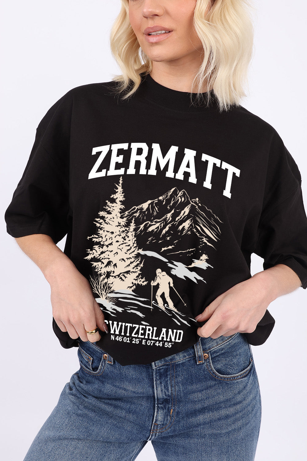 220GSM Oversize T-Shirt In  Zermatt Print