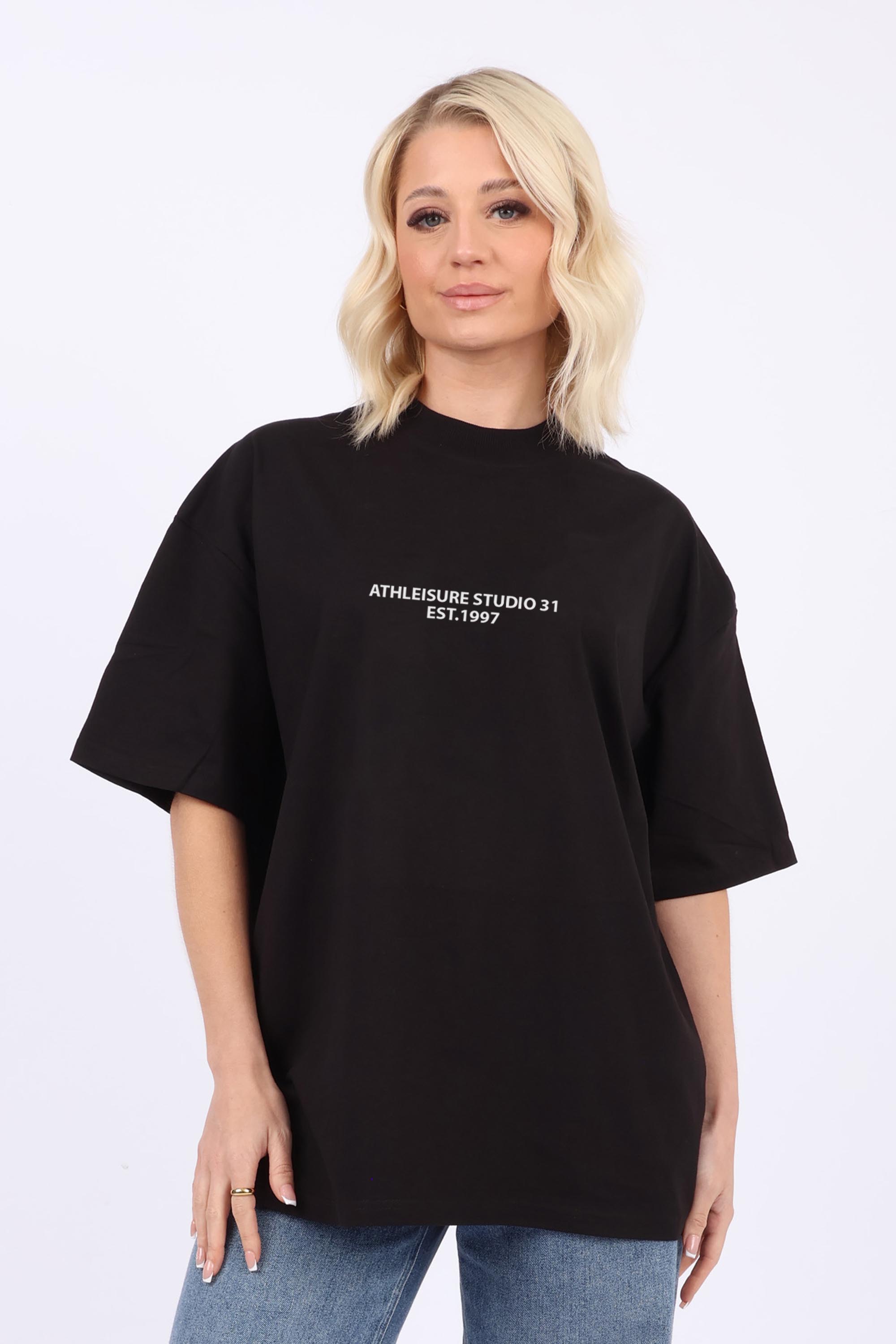 220GSM Oversized T-Shirt In Athleisure Studio Print