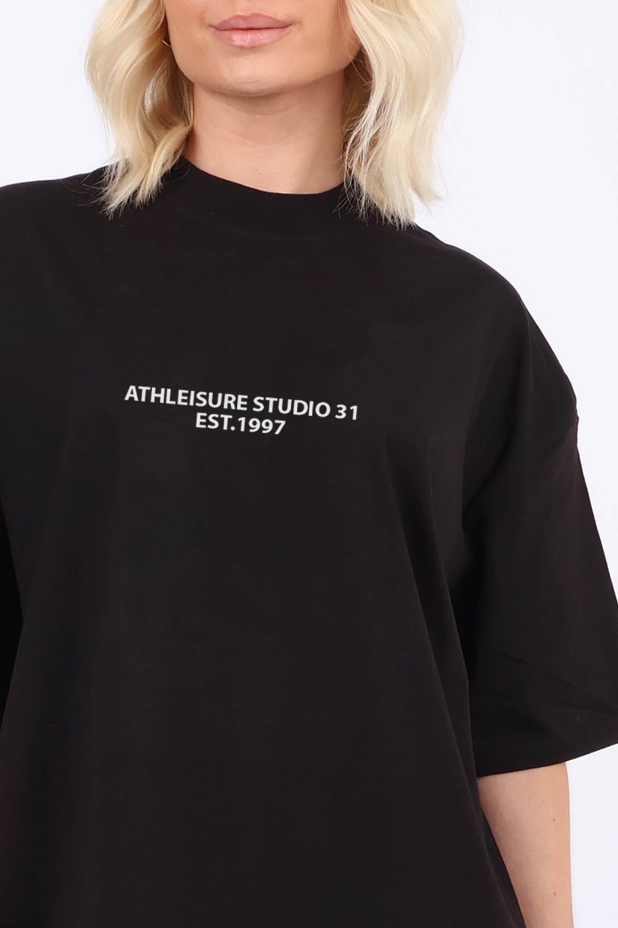220GSM Oversized T-Shirt In Athleisure Studio Print