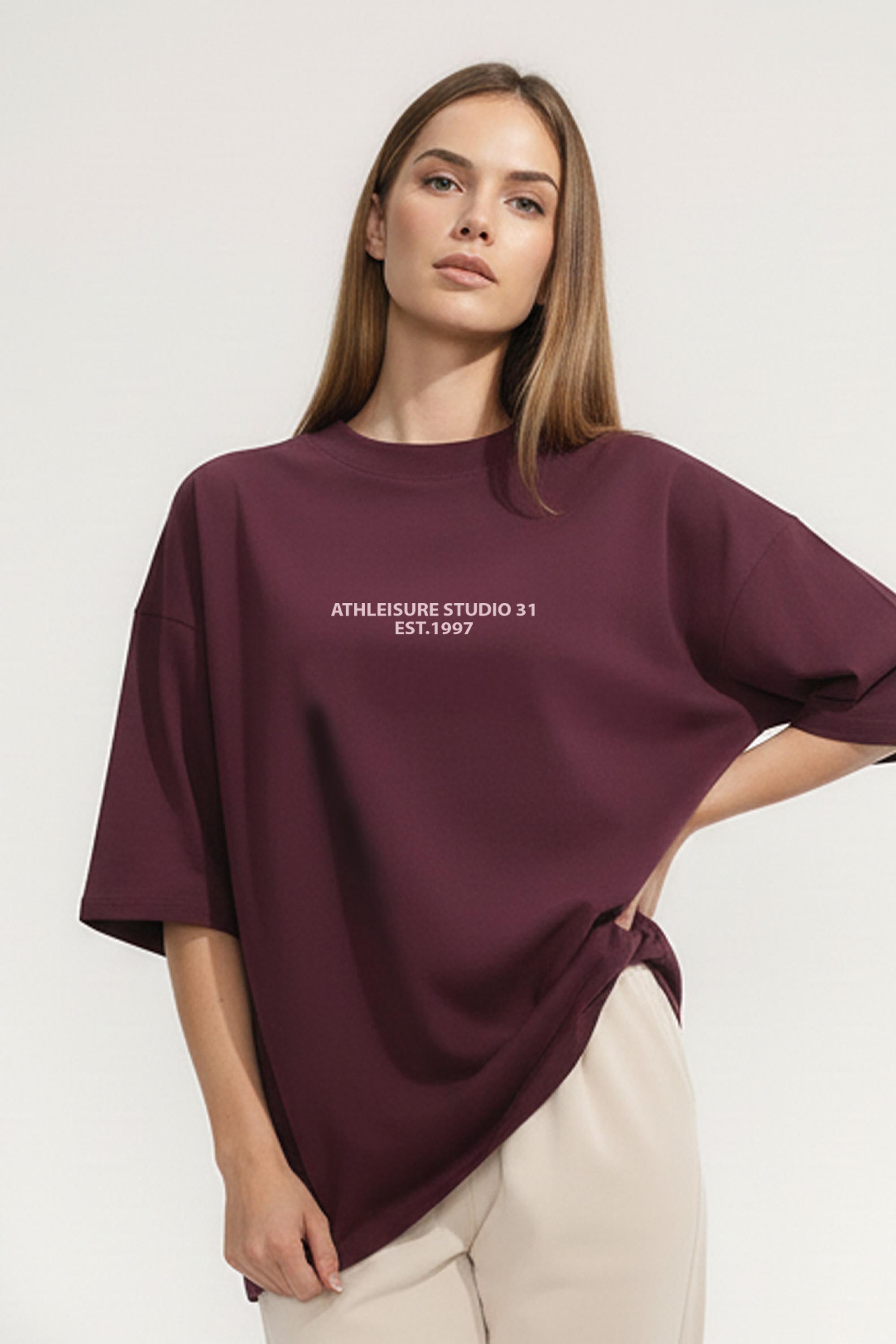 220GSM Oversized T-Shirt In Athleisure Studio Print
