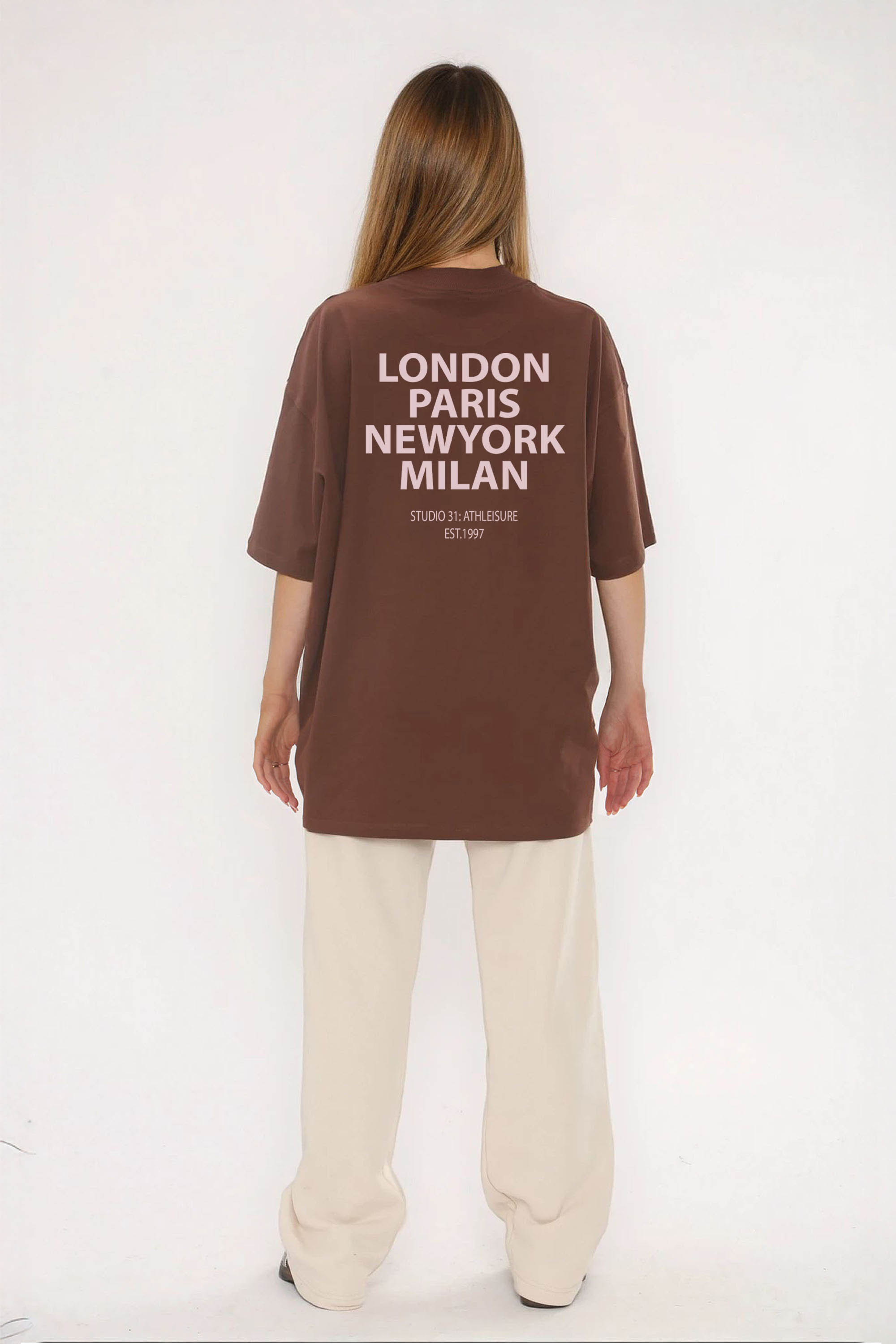 220GSM Oversized T-Shirt In Athleisure Studio Print