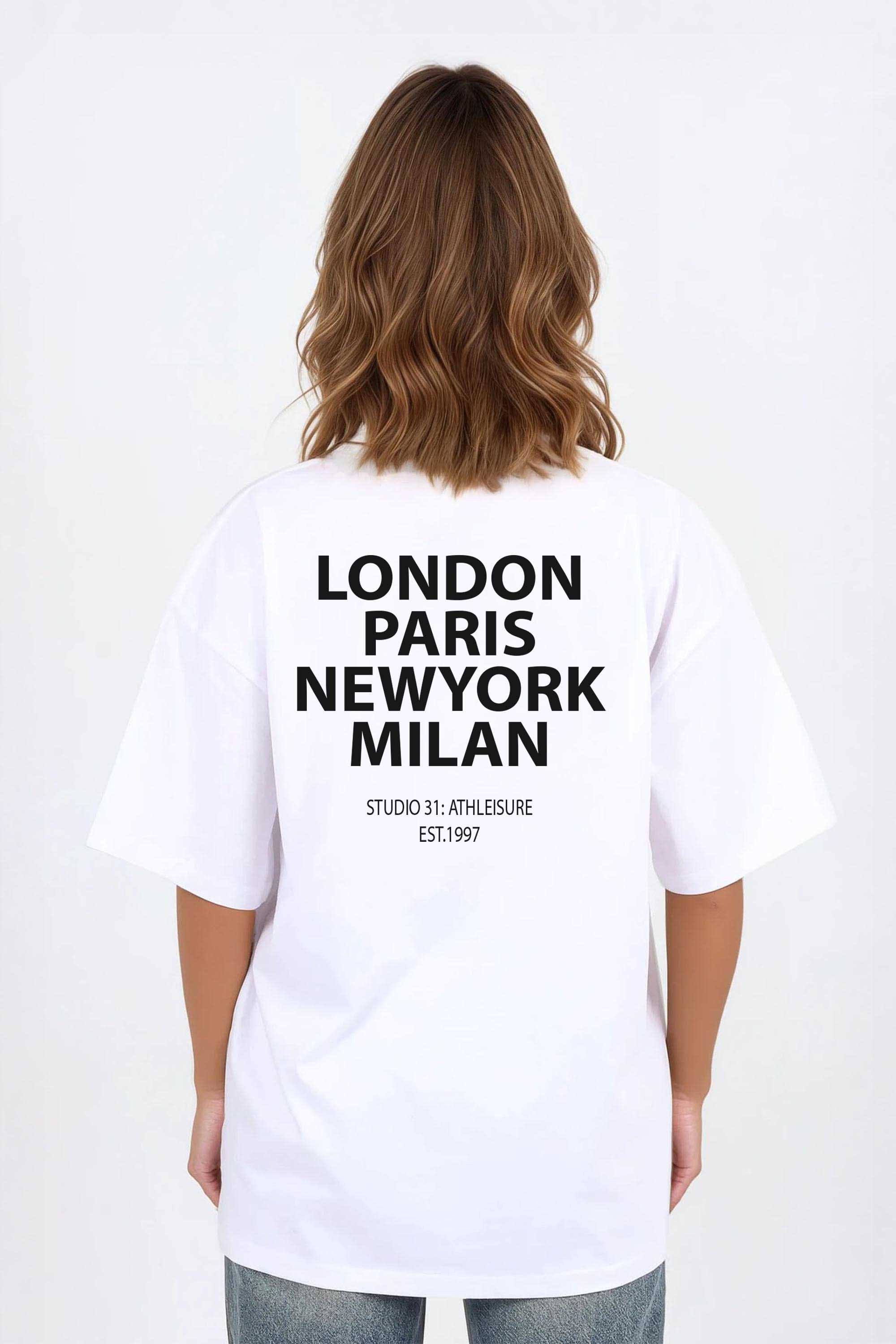 220GSM Oversized T-Shirt In Athleisure Studio Print