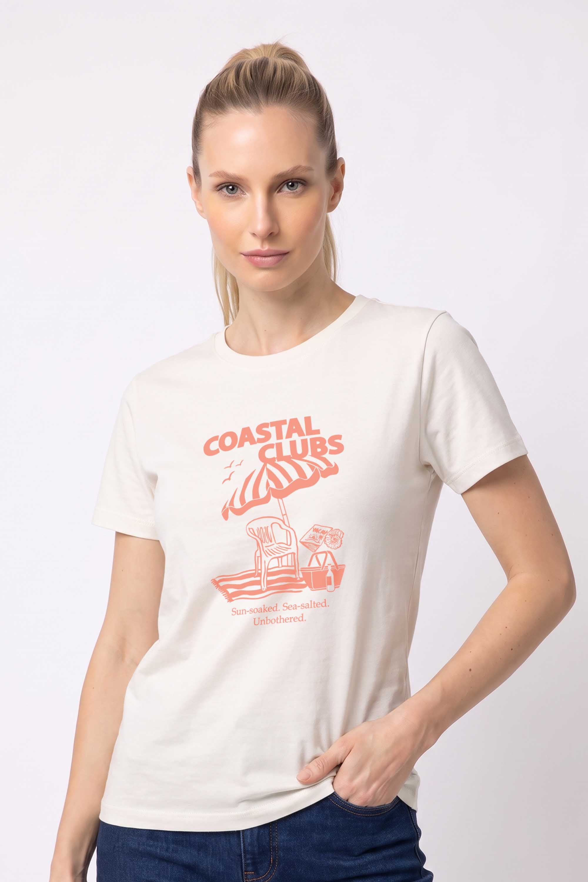 180 GSM Unisex Organic Coastal Club Printed T-shirt