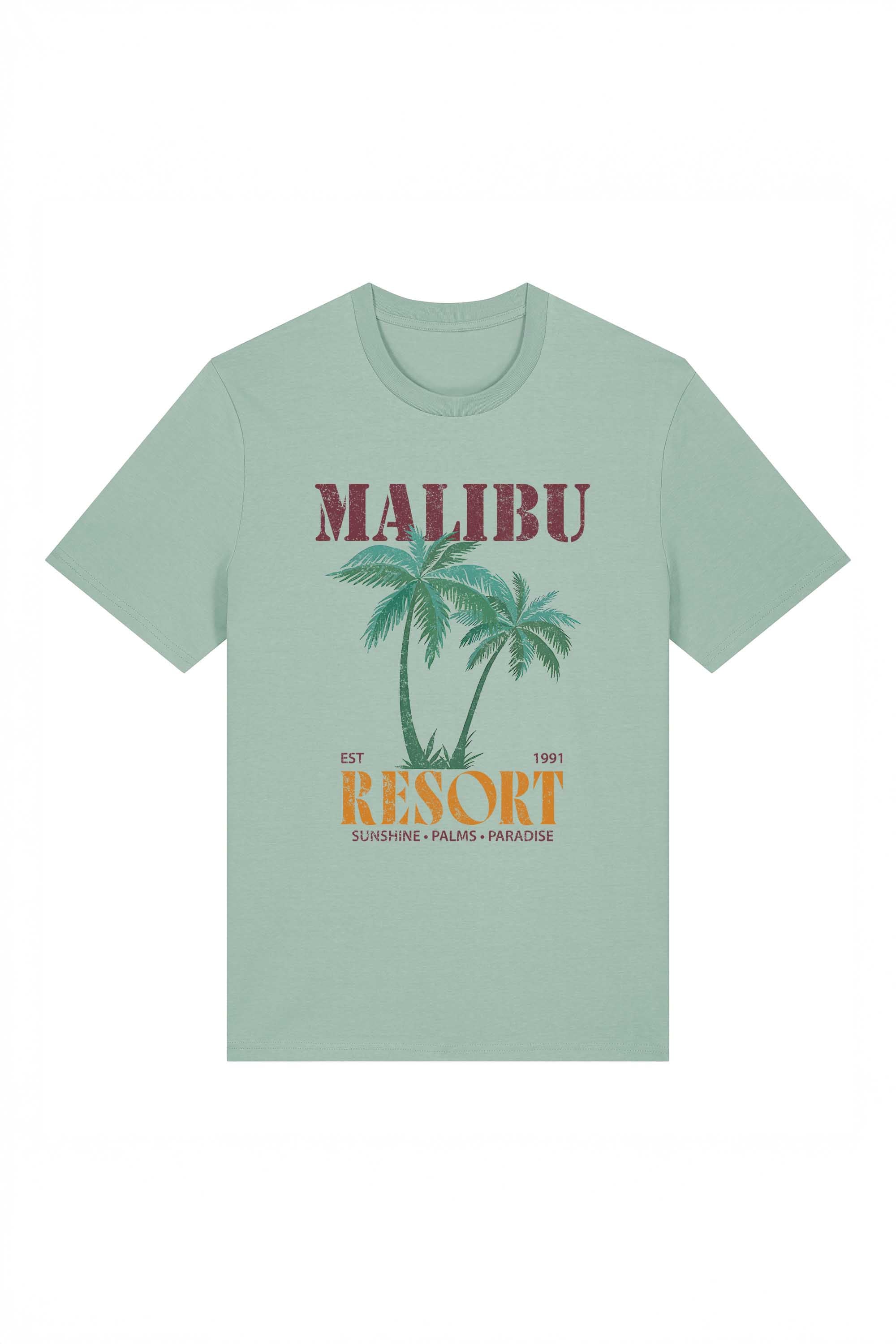 180 GSM Unisex Organic Malibu Resort Printed T-shirt