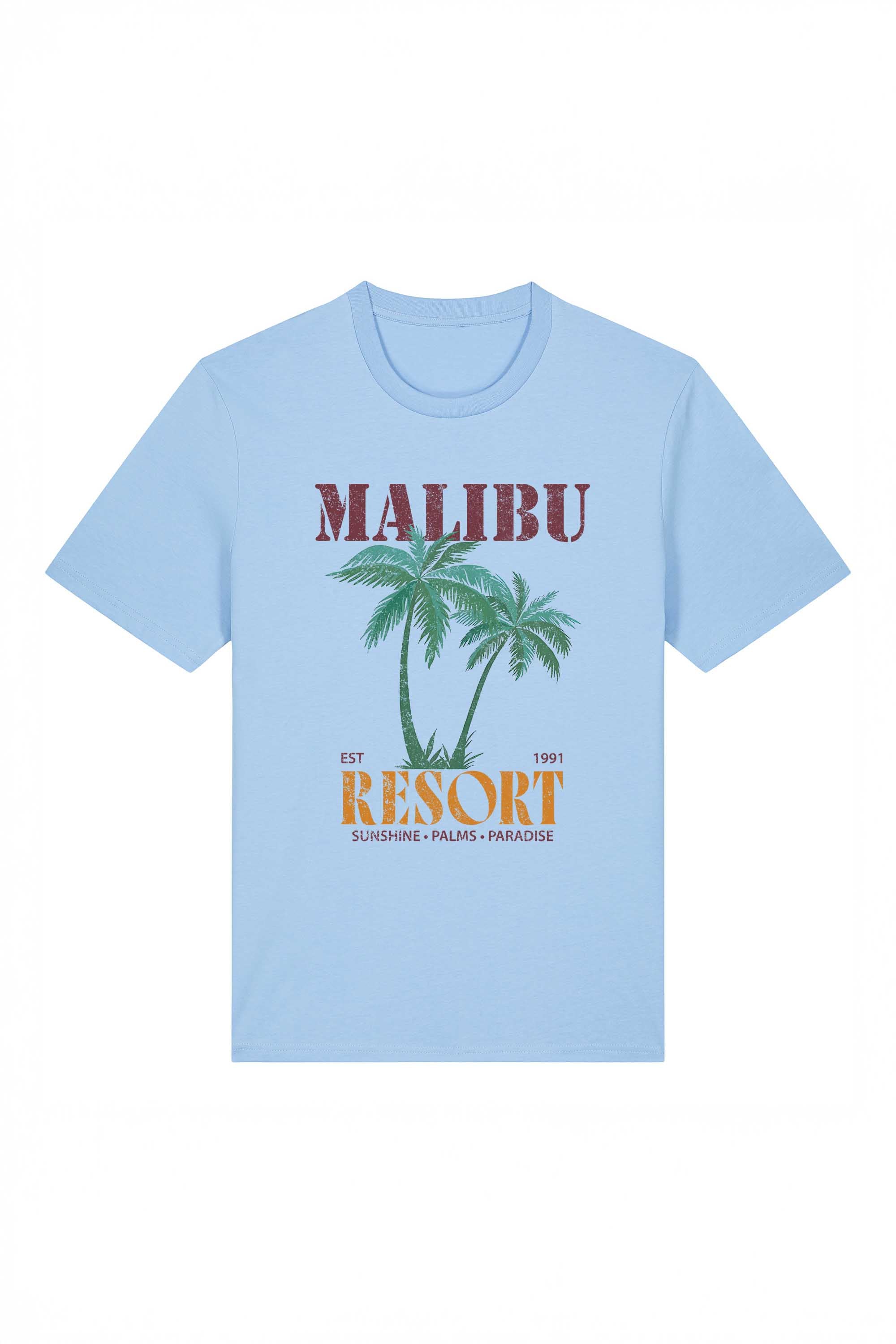 180 GSM Unisex Organic Malibu Resort Printed T-shirt