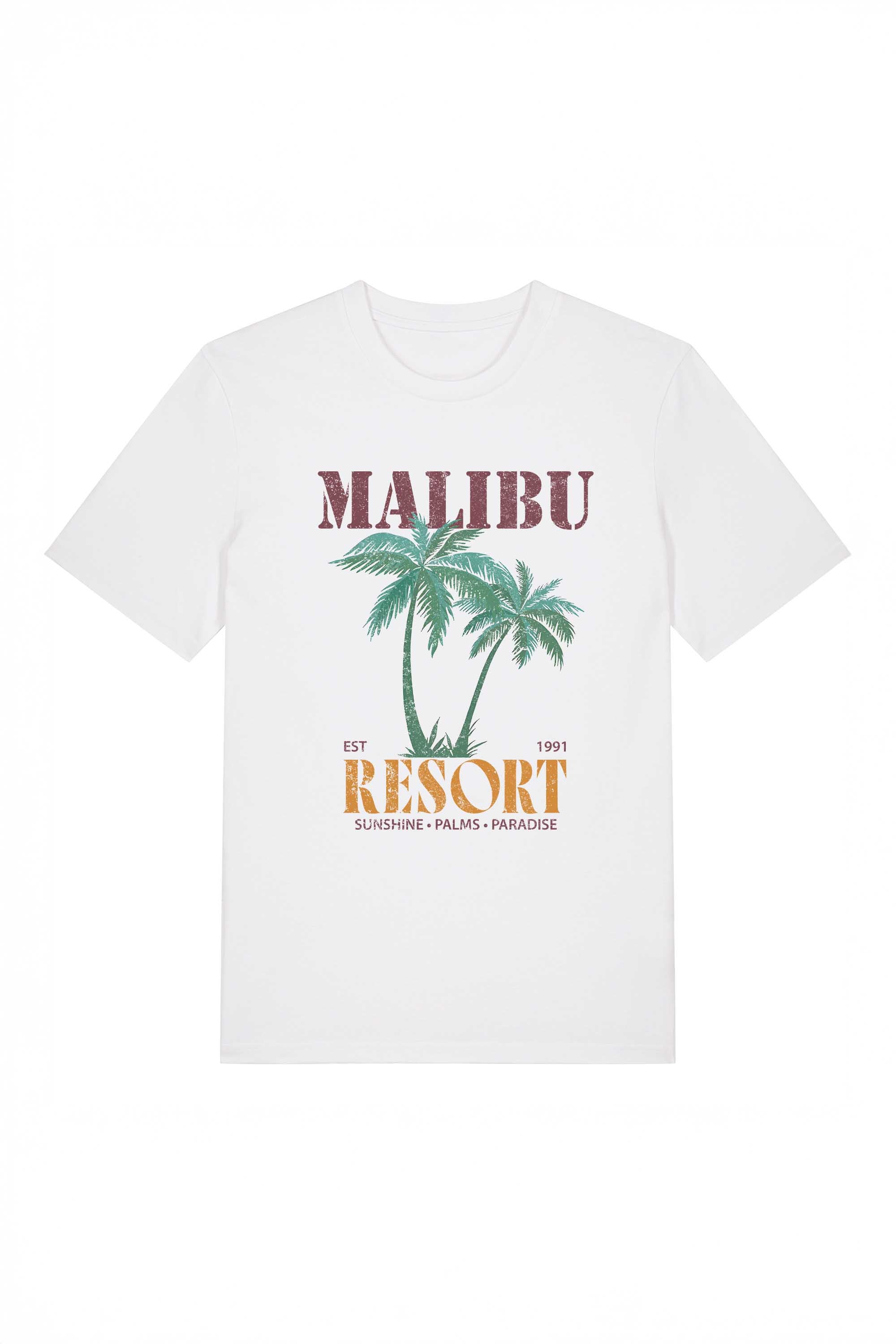 180 GSM Unisex Organic Malibu Resort Printed T-shirt