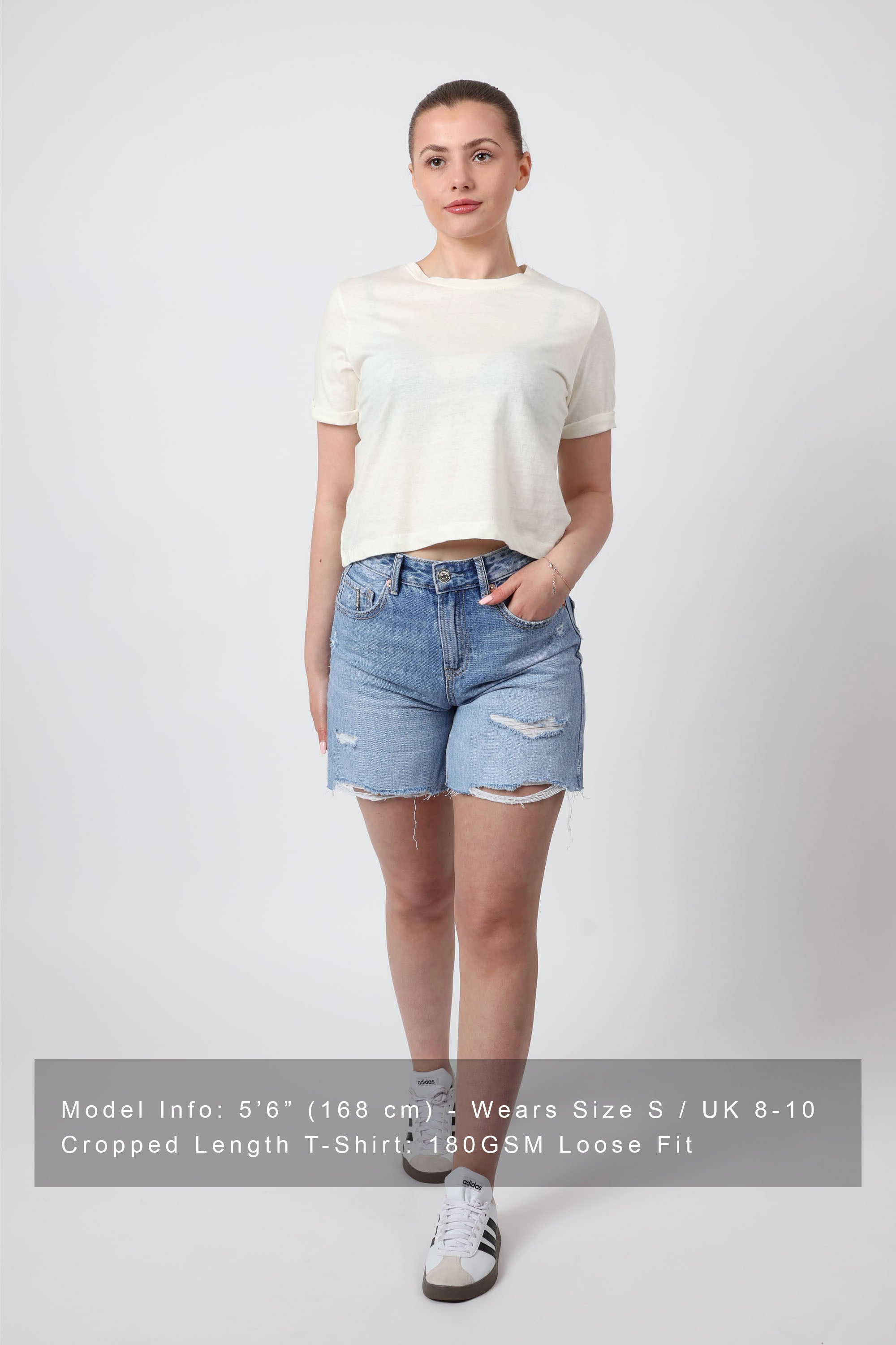 Cropped Plain T-Shirt (Pack Of 6)