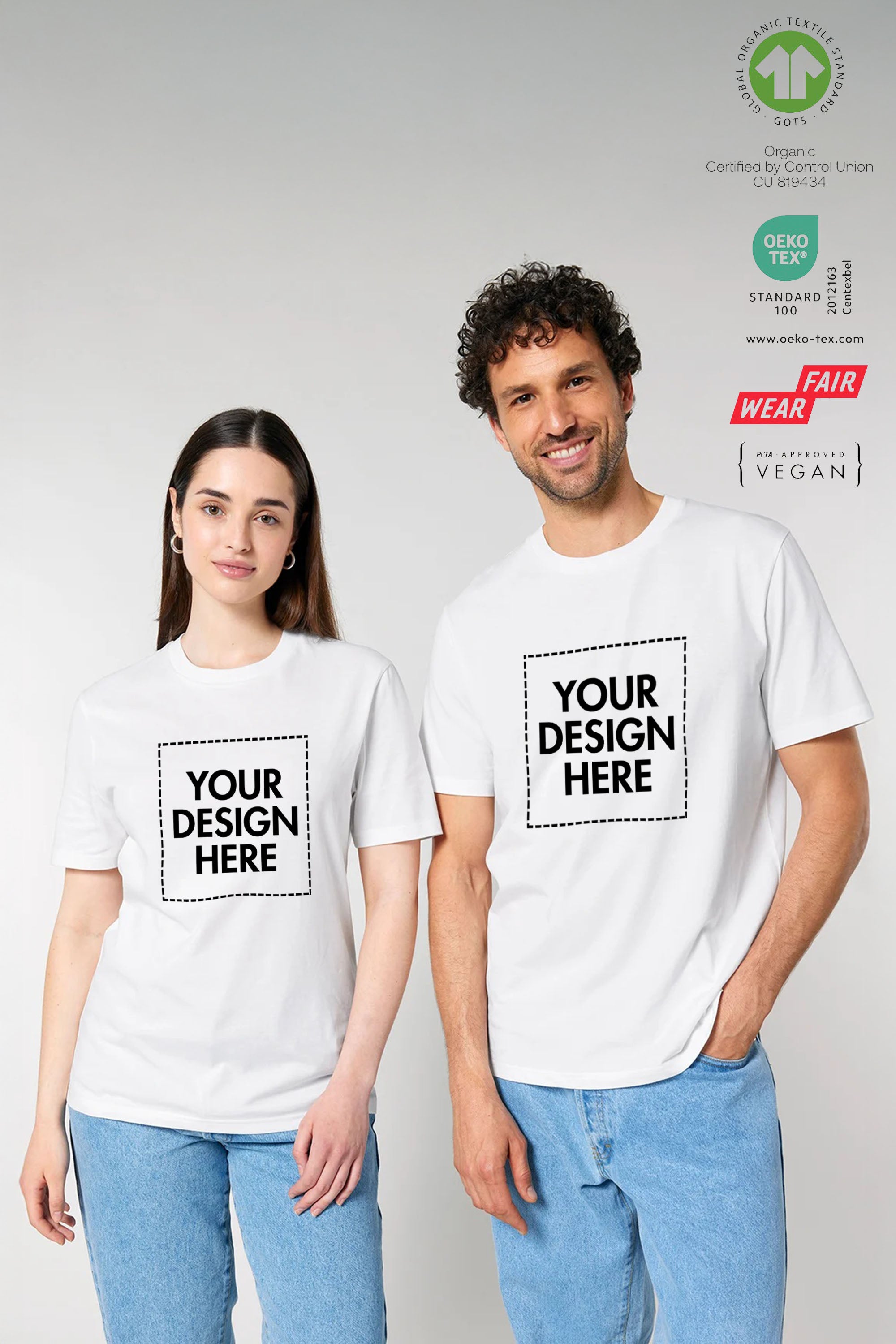 180 GSM Unisex Creator Organic Custom Printed T shirt