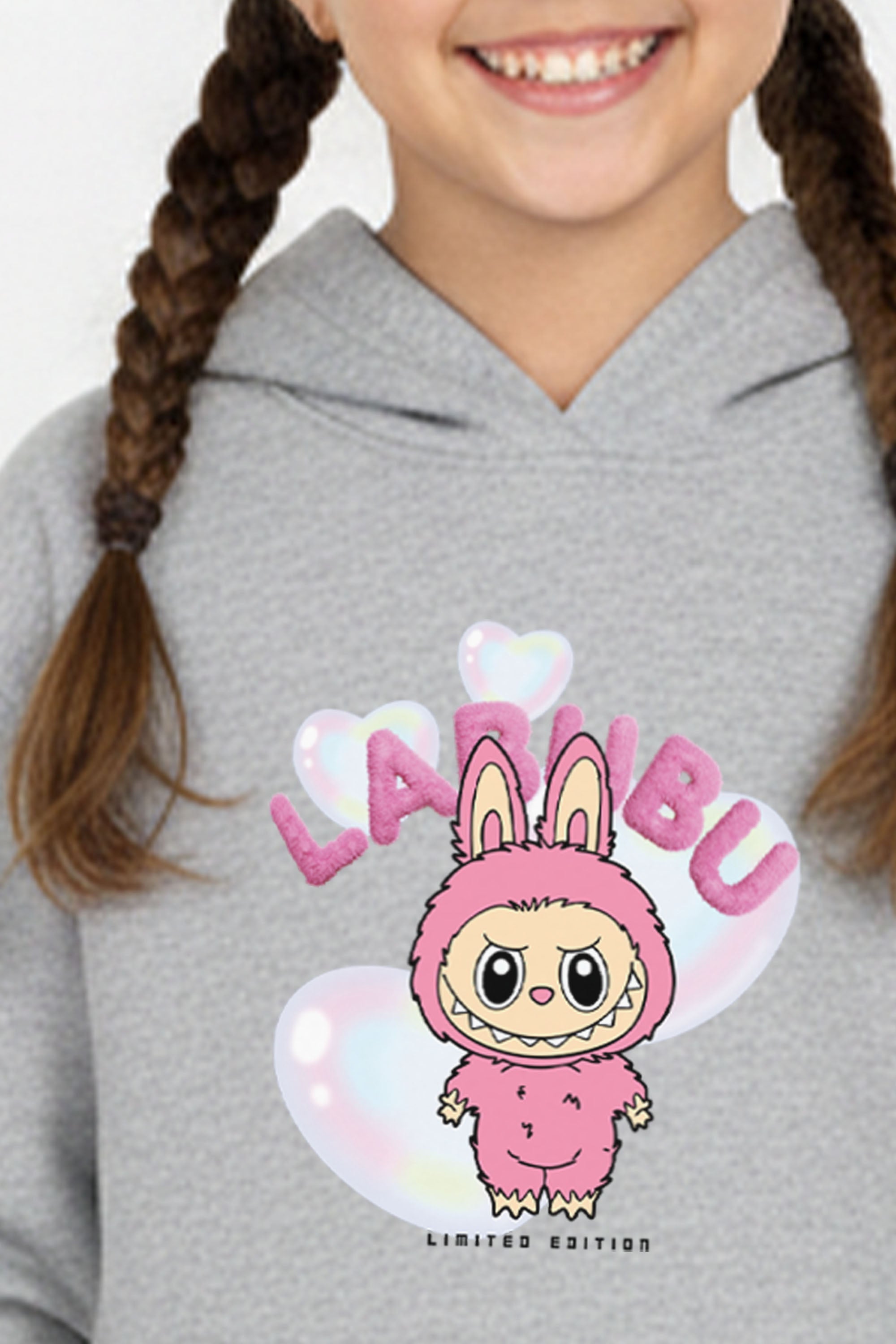 Kids Cute Labubu Printed Hoodie