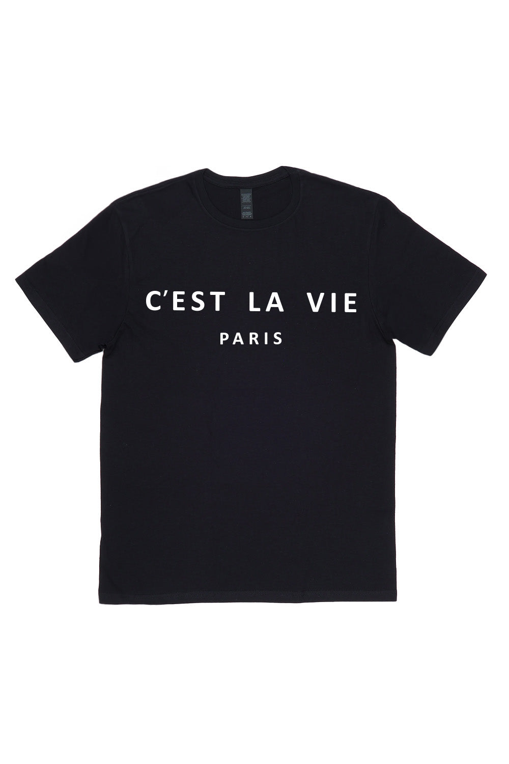 C'est La Vie Paris Slogan T-Shirt In Black (Custom Pack)