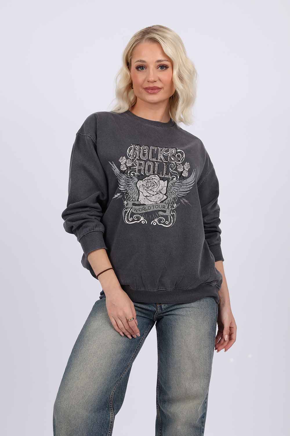 Overdye Sweatshirt In Rock and Roll Print