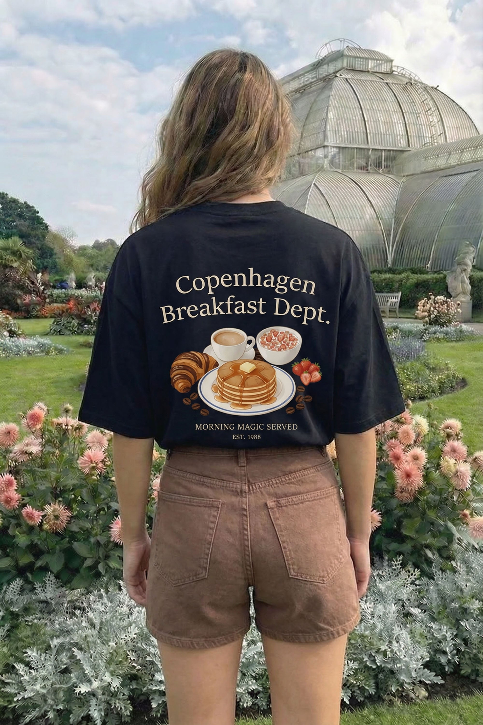220GSM Oversized T-Shirt in Copenhagen Breakfast Dept Print