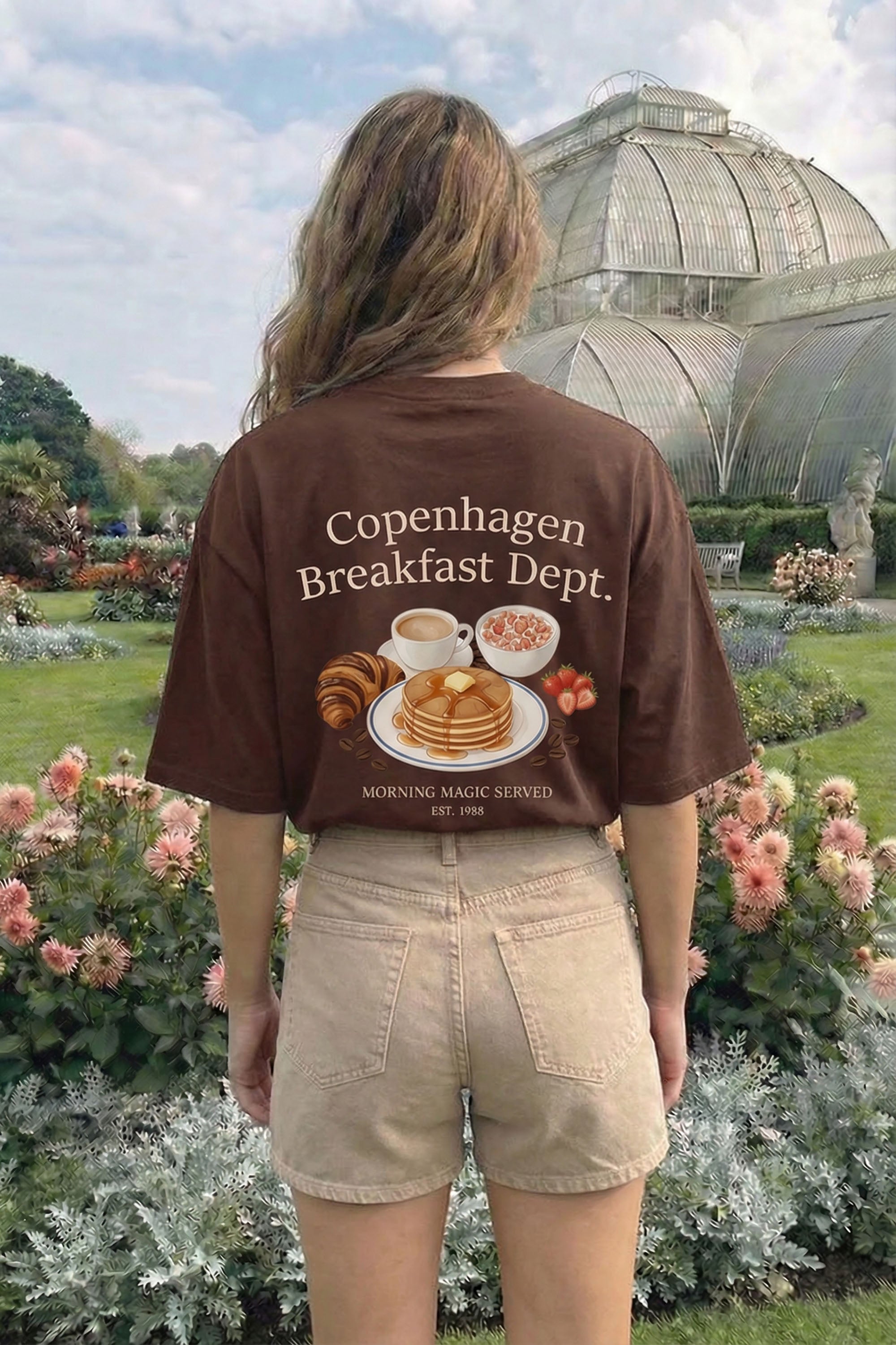 220GSM Oversized T-Shirt in Copenhagen Breakfast Dept Print