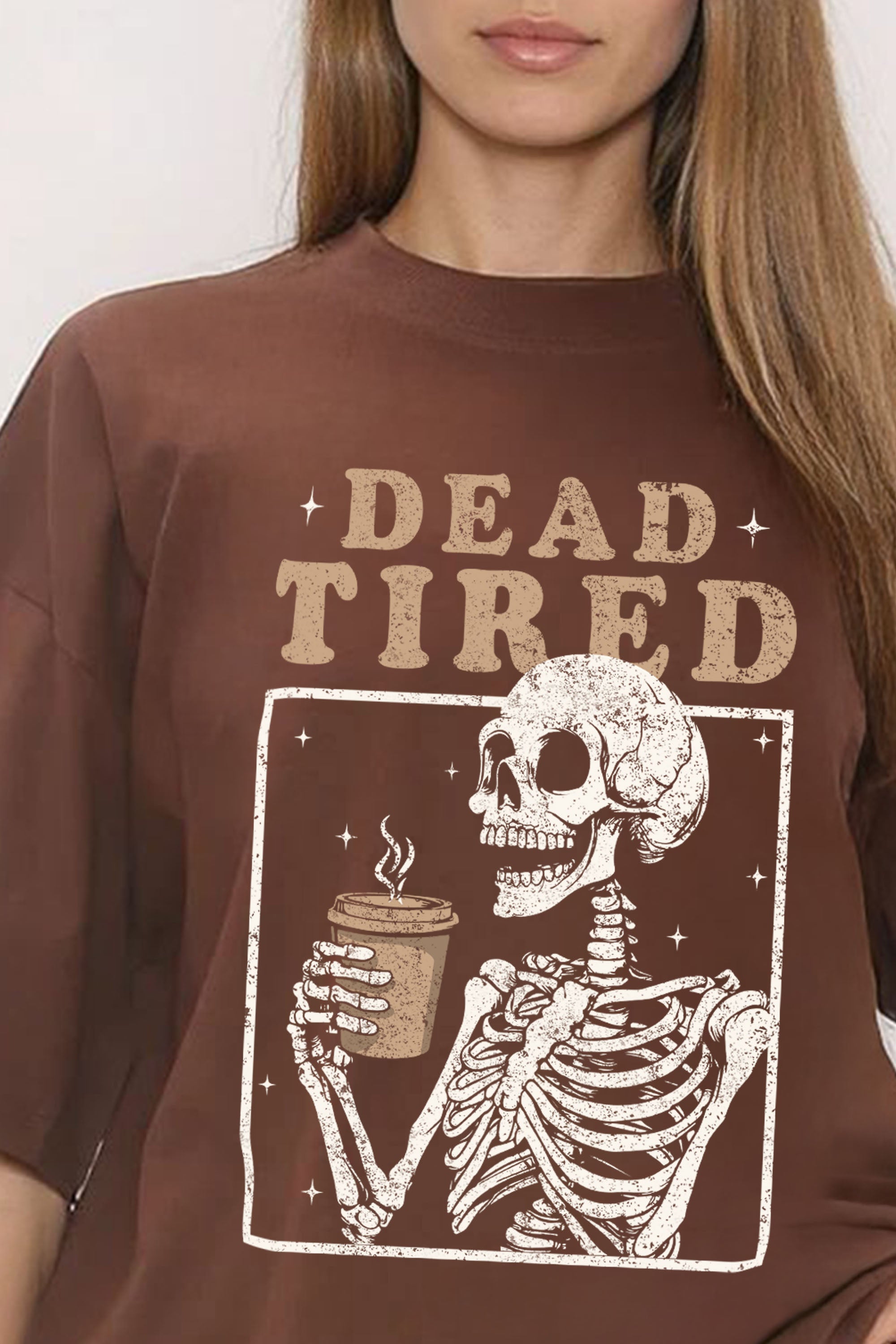 220GSM Oversize T-Shirt in Dead Tired Print