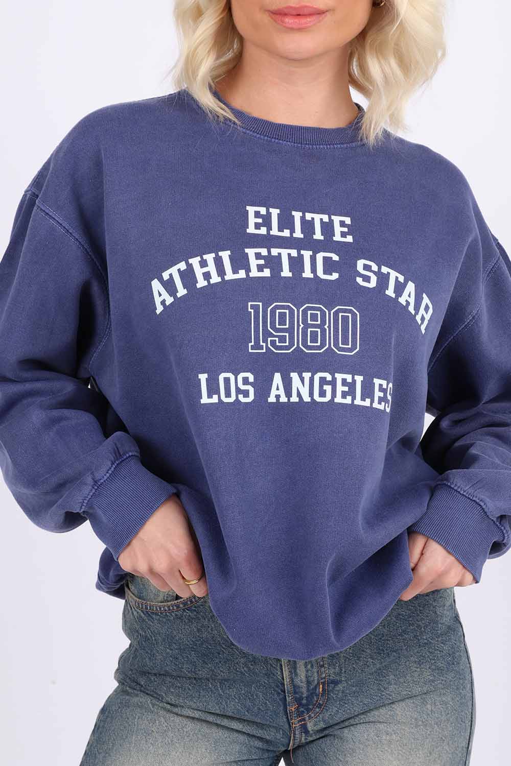 Overdye Sweatshirt In Elite Athletic Star Print