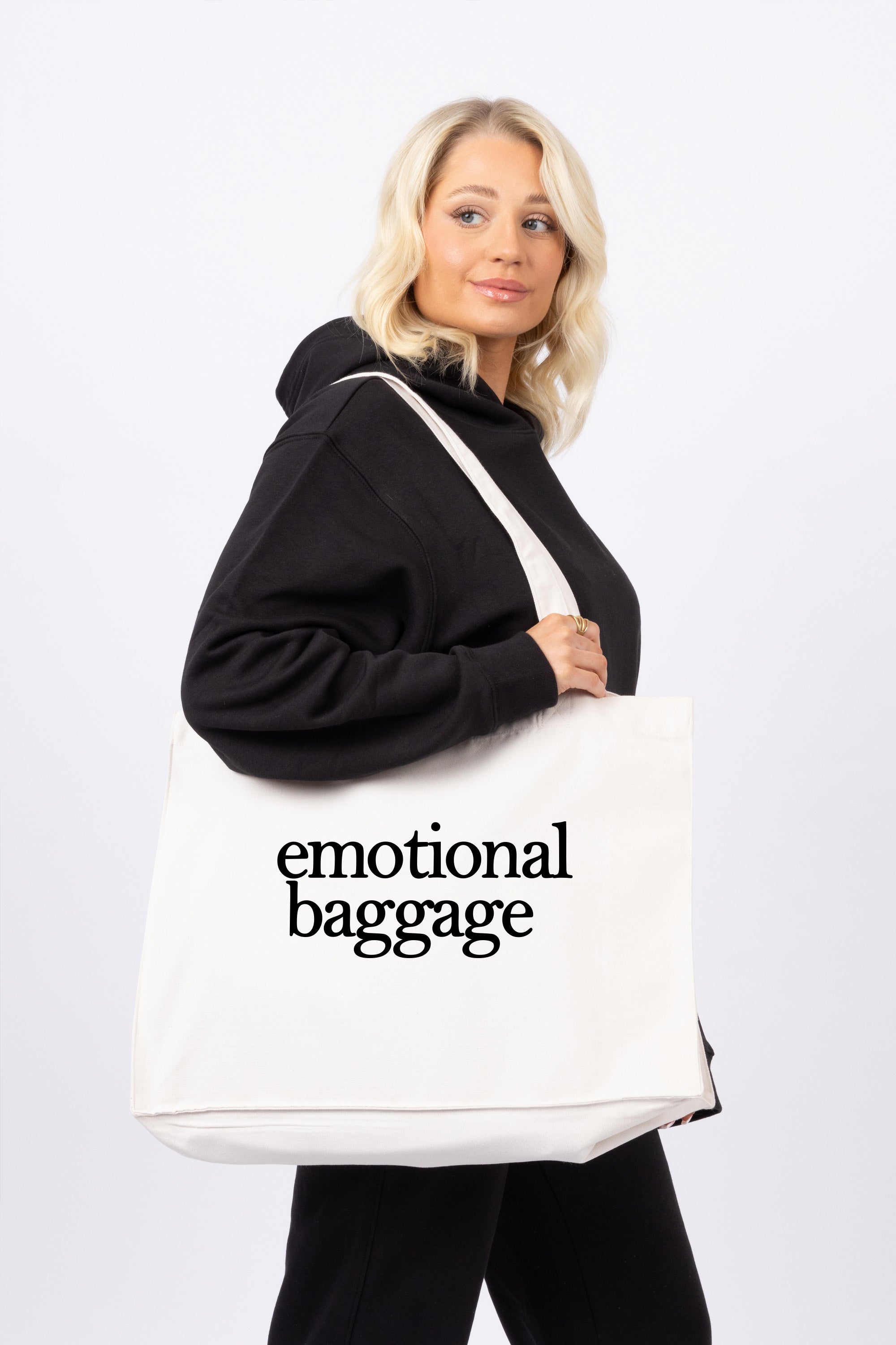 Emotional Baggage Printed Woven Shopping Tote Bag (Custom Pack)