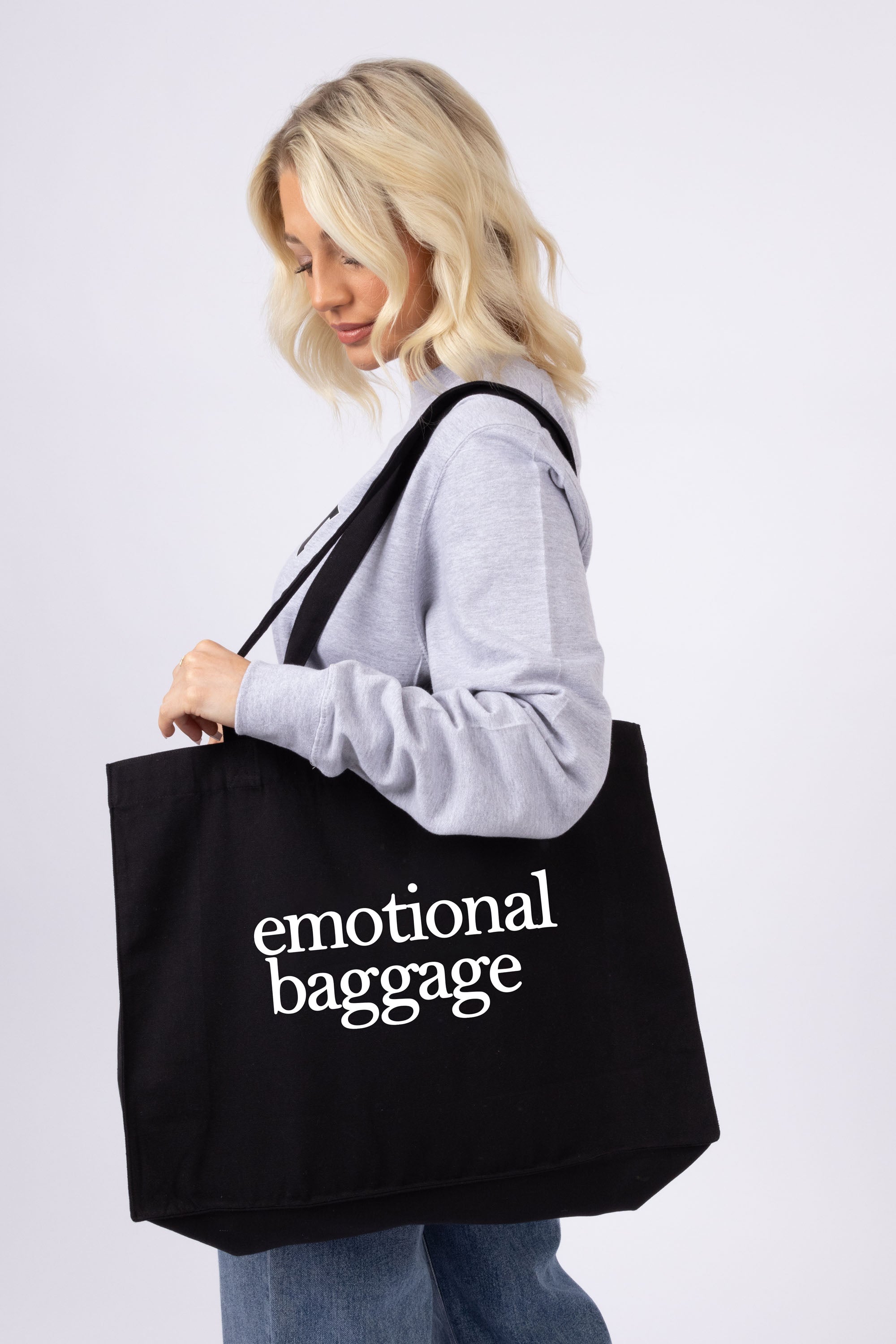 Emotional Baggage Printed Woven Shopping Tote Bag (Custom Pack)