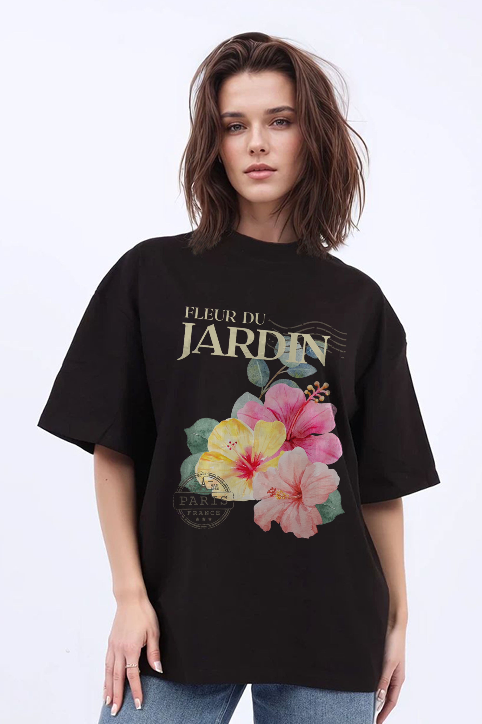 220GSM Oversized T-Shirt In Jardin Floral Print