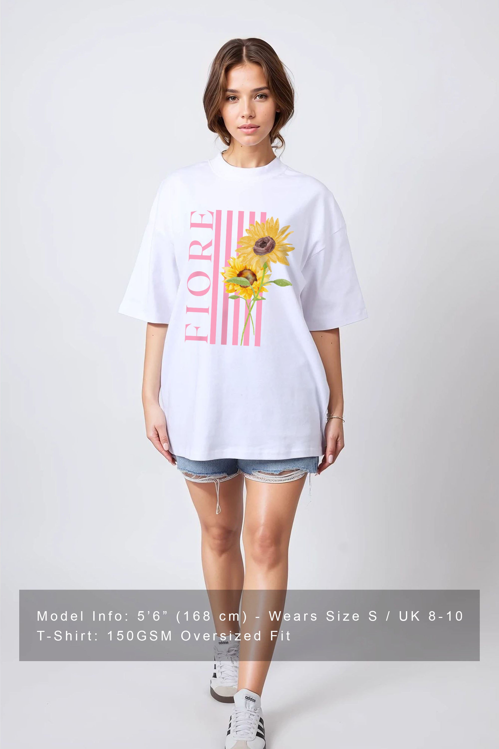 150GSM Oversized T-Shirt in Fiore Sunflower Print