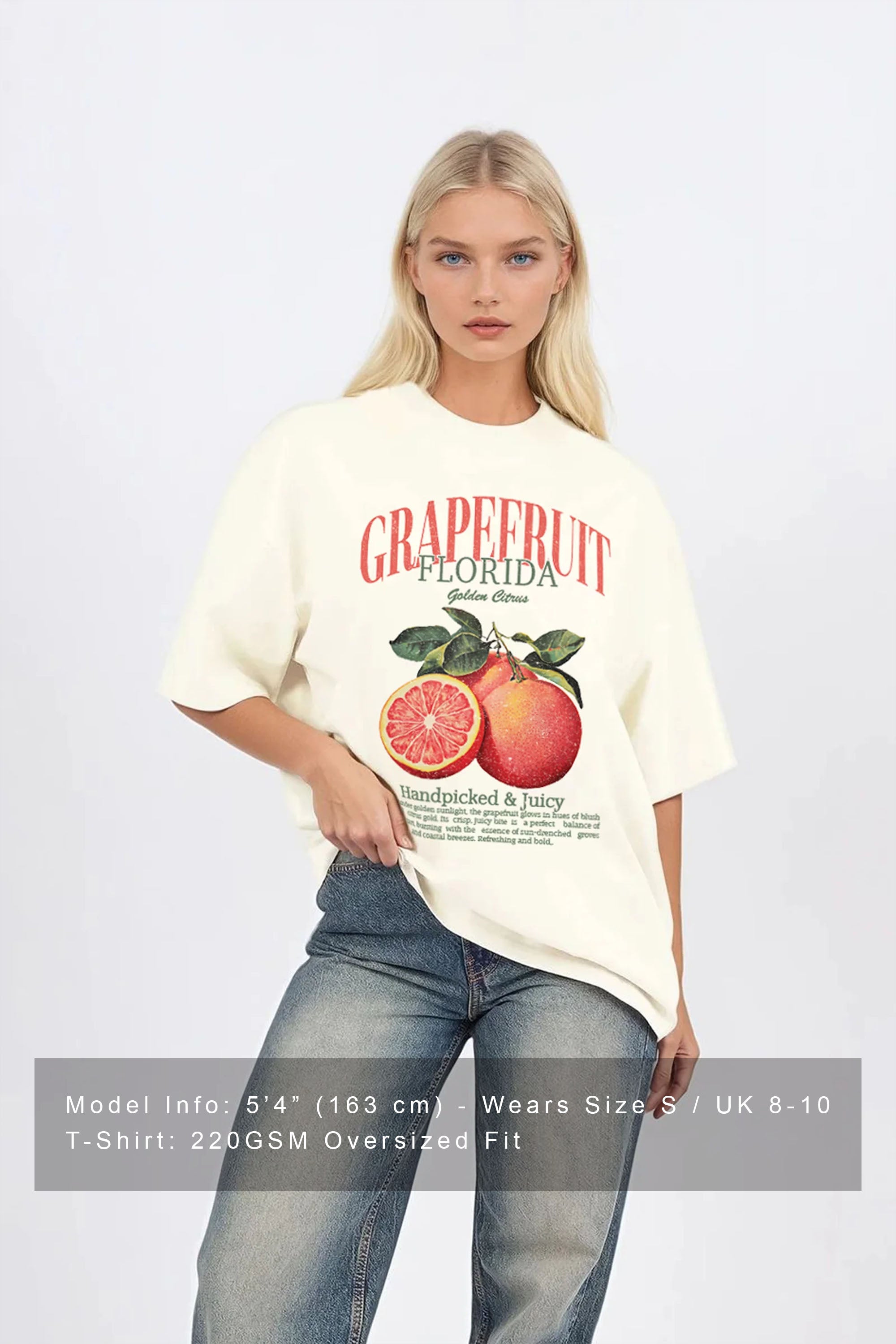 Oversized T-Shirt In Grapefruit Florida Print (Custom Pack)
