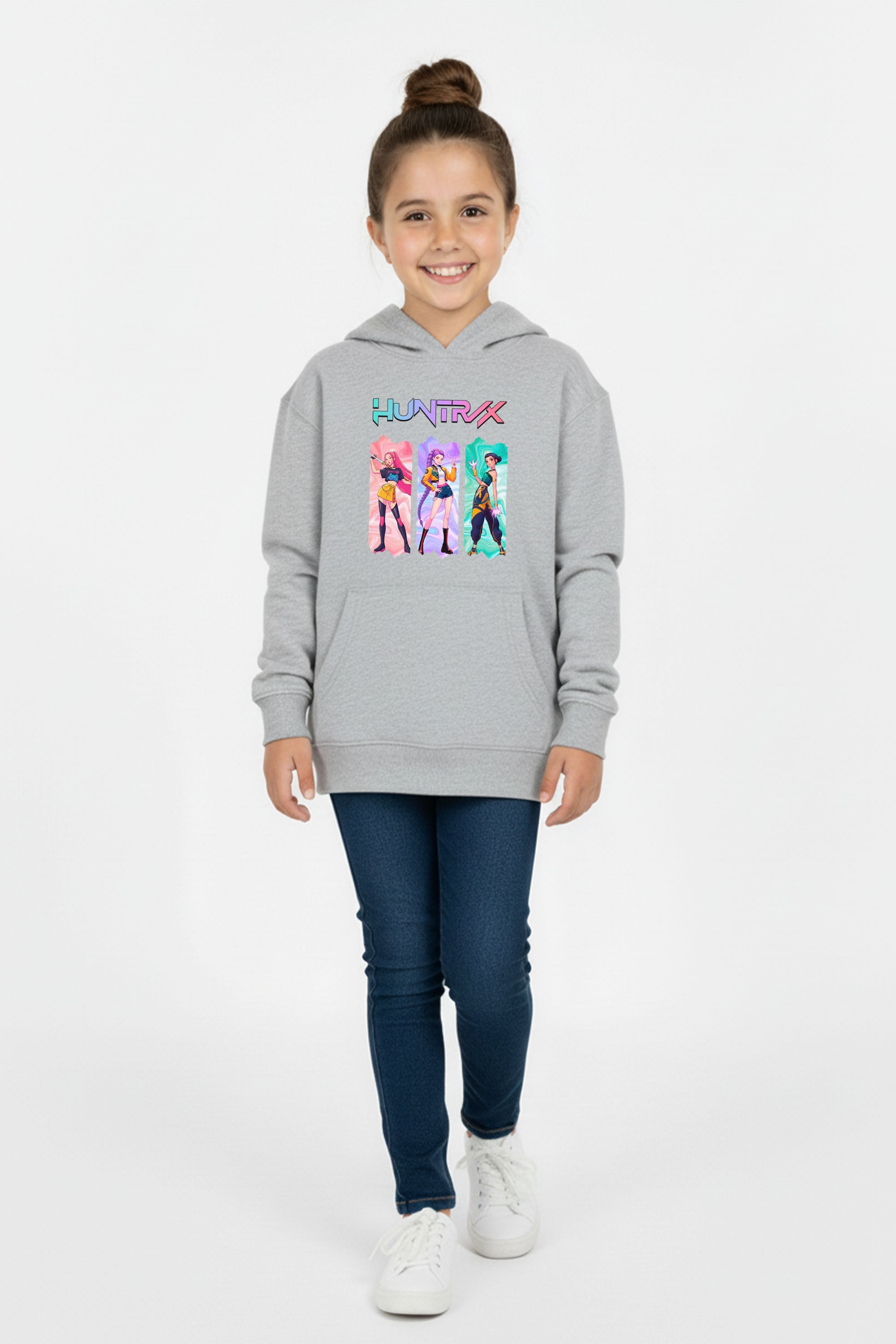 Kids K-pop Trio Graphic Printed Hoodie