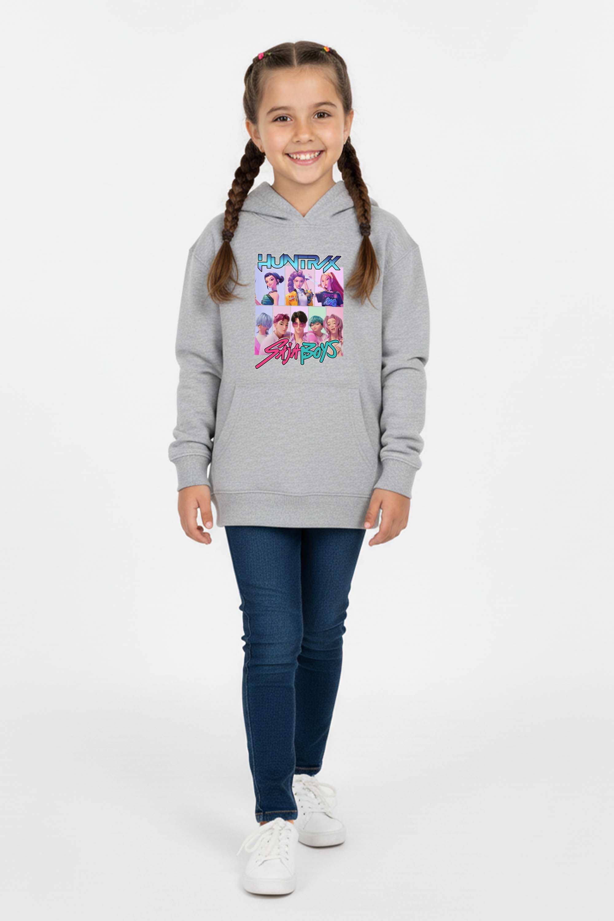 Kids K-Pop Anime Band Graphic Printed Hoodie
