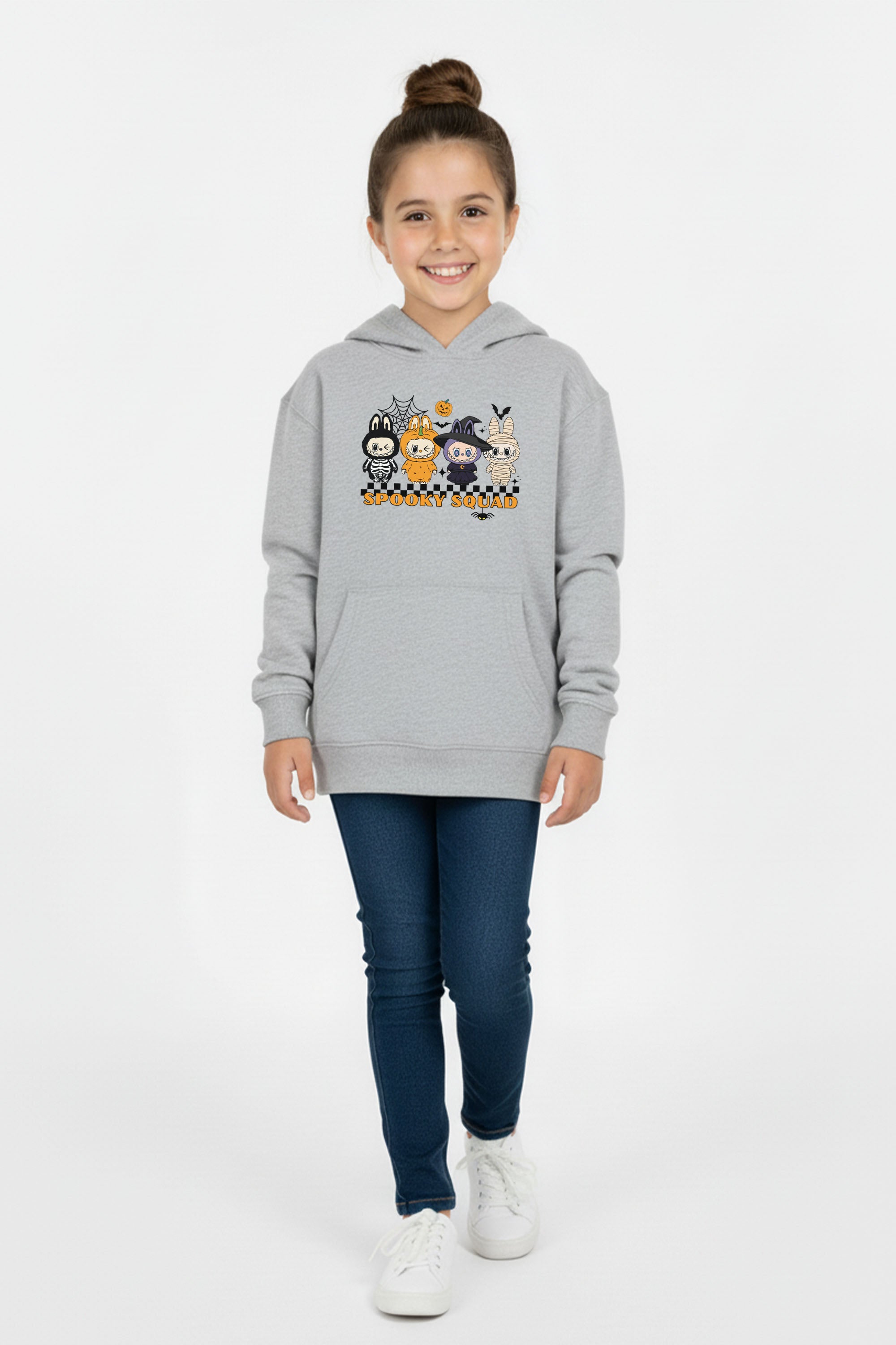 Kids Halloween Spooky Labubu Squad Printed Hoodie
