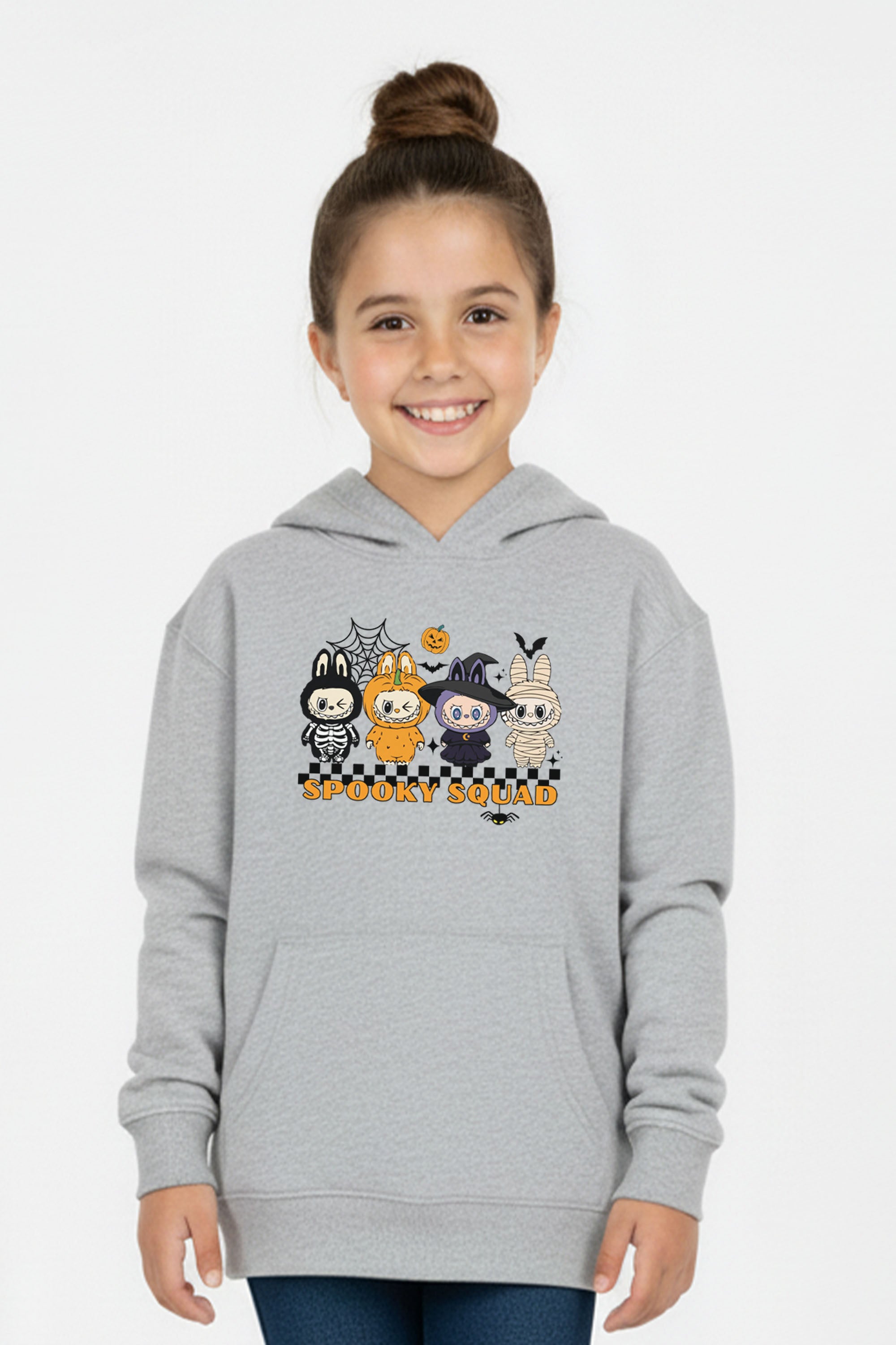 Kids Halloween Spooky Labubu Squad Printed Hoodie