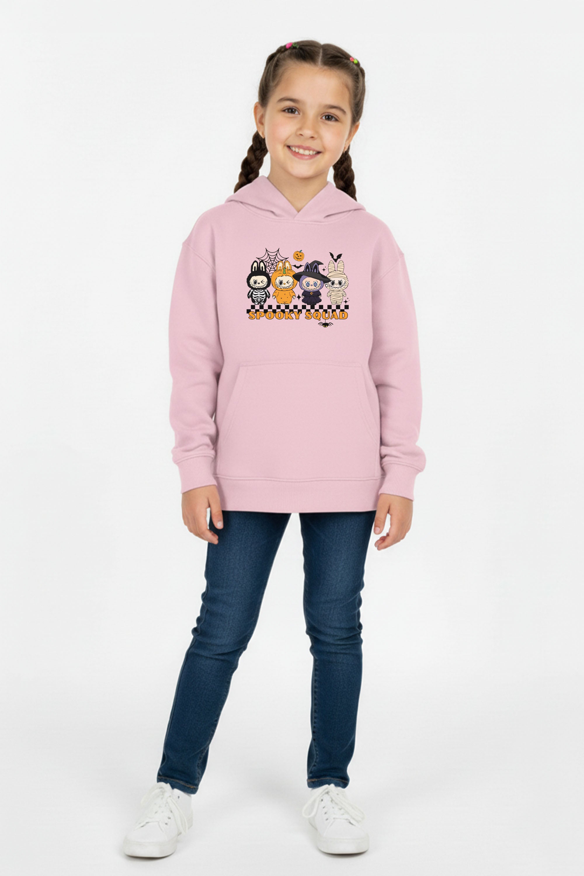 Kids Halloween Spooky Labubu Squad Printed Hoodie
