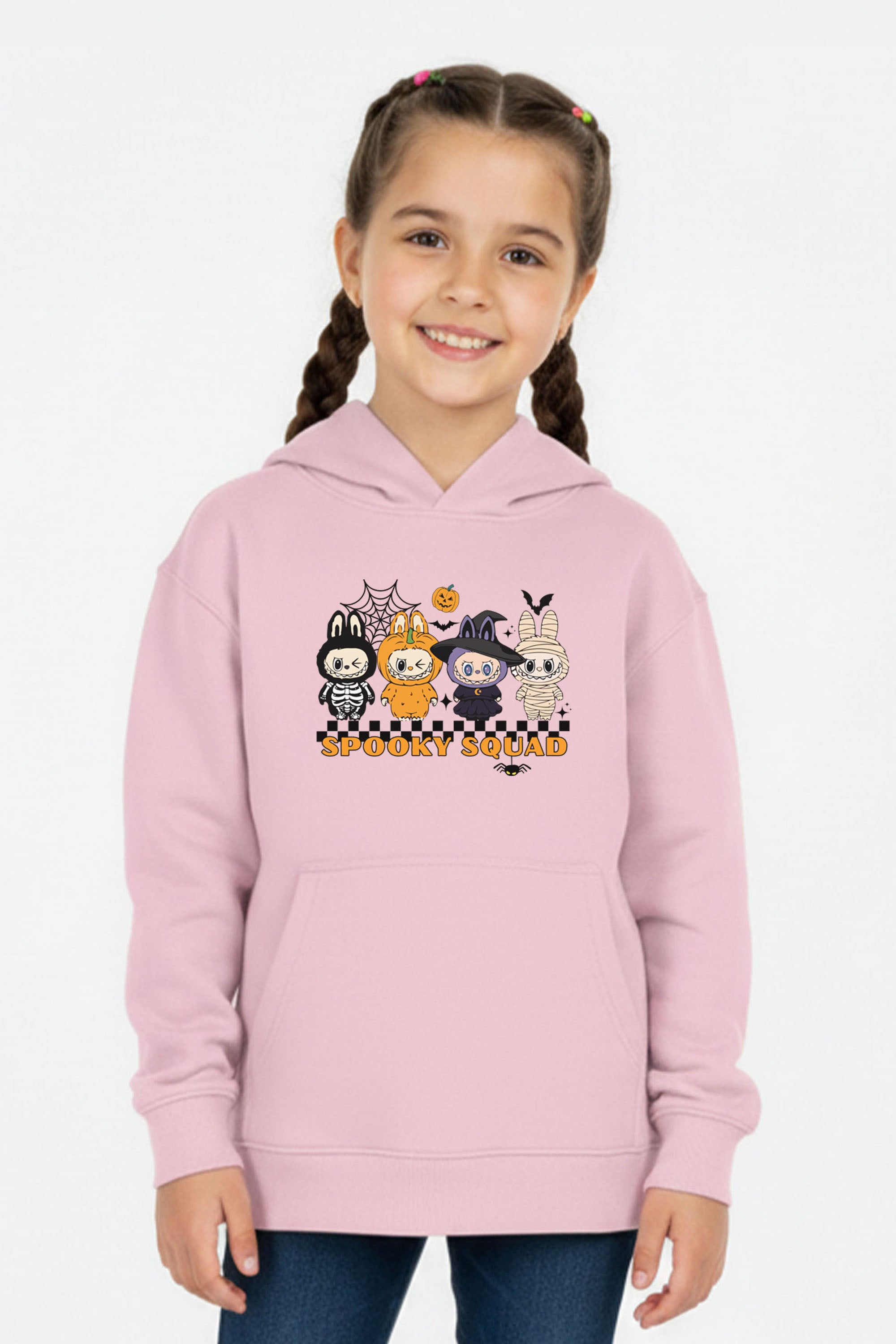 Kids Halloween Spooky Labubu Squad Printed Hoodie