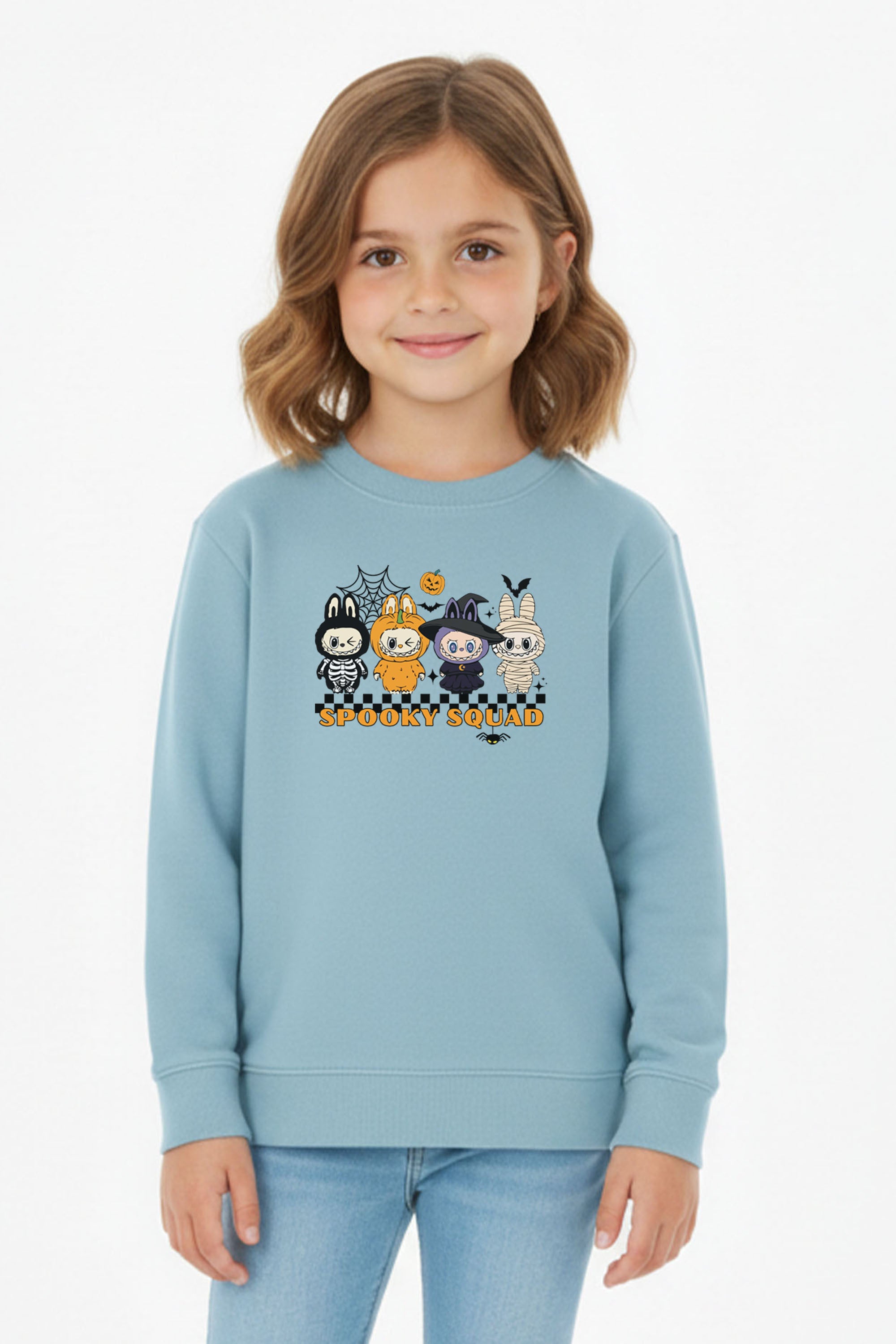 Kids Halloween Spooky Labubu Squad Printed Sweatshirt