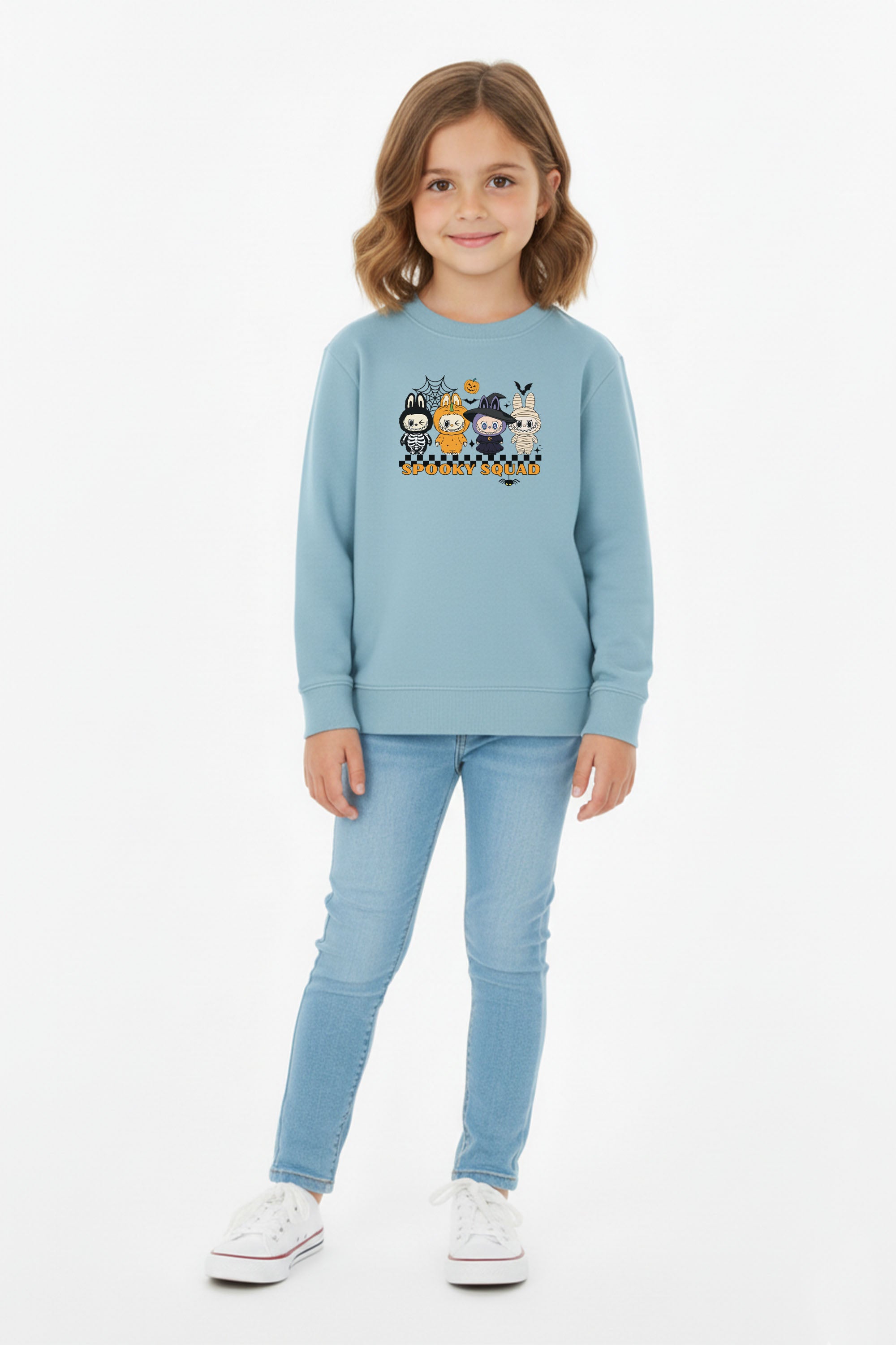 Kids Halloween Spooky Labubu Squad Printed Sweatshirt