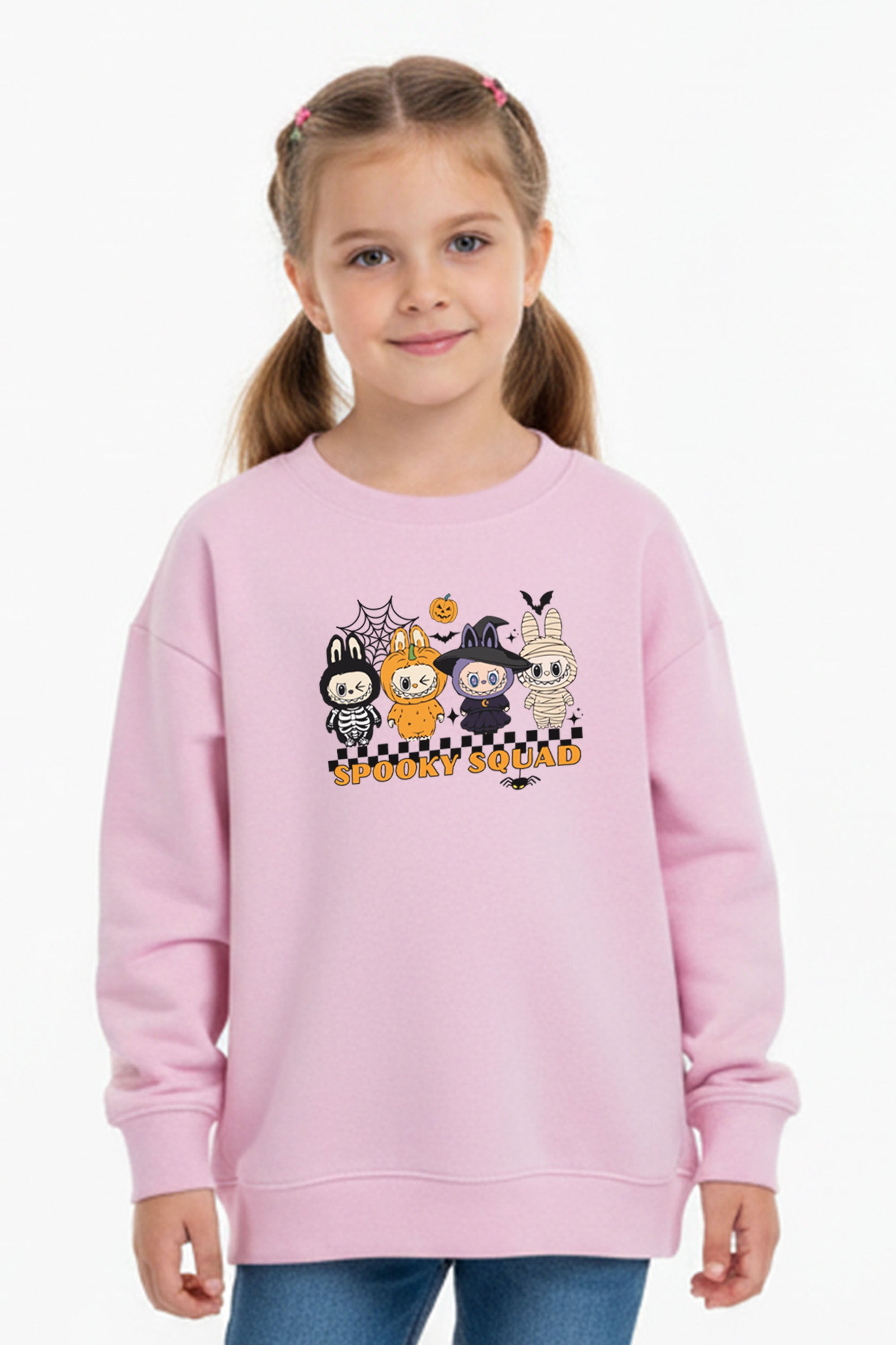 Kids Halloween Spooky Labubu Squad Printed Sweatshirt