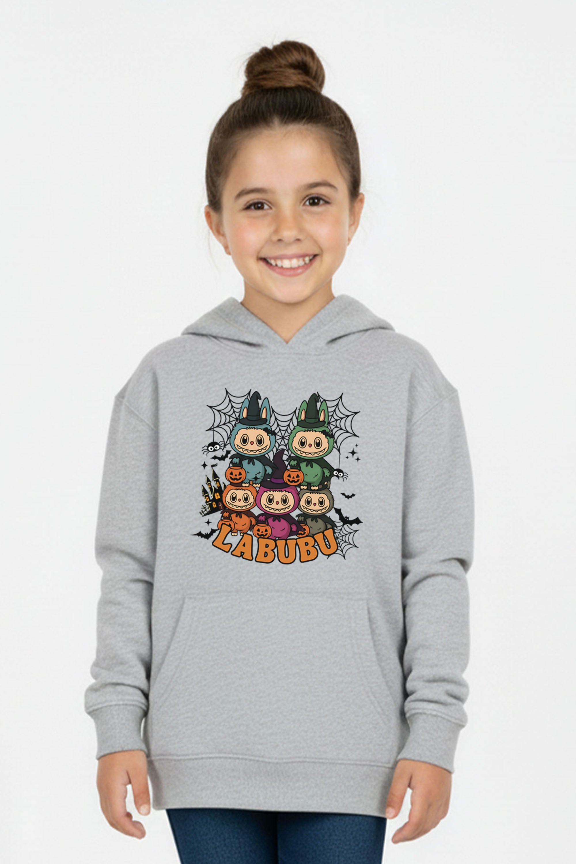 Kids Halloween Labubu Printed Hoodie