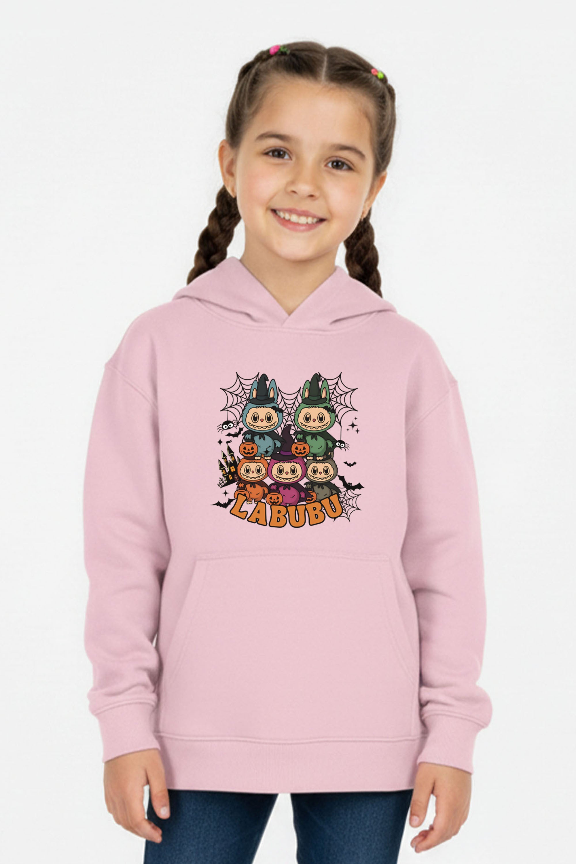 Kids Halloween Labubu Printed Hoodie
