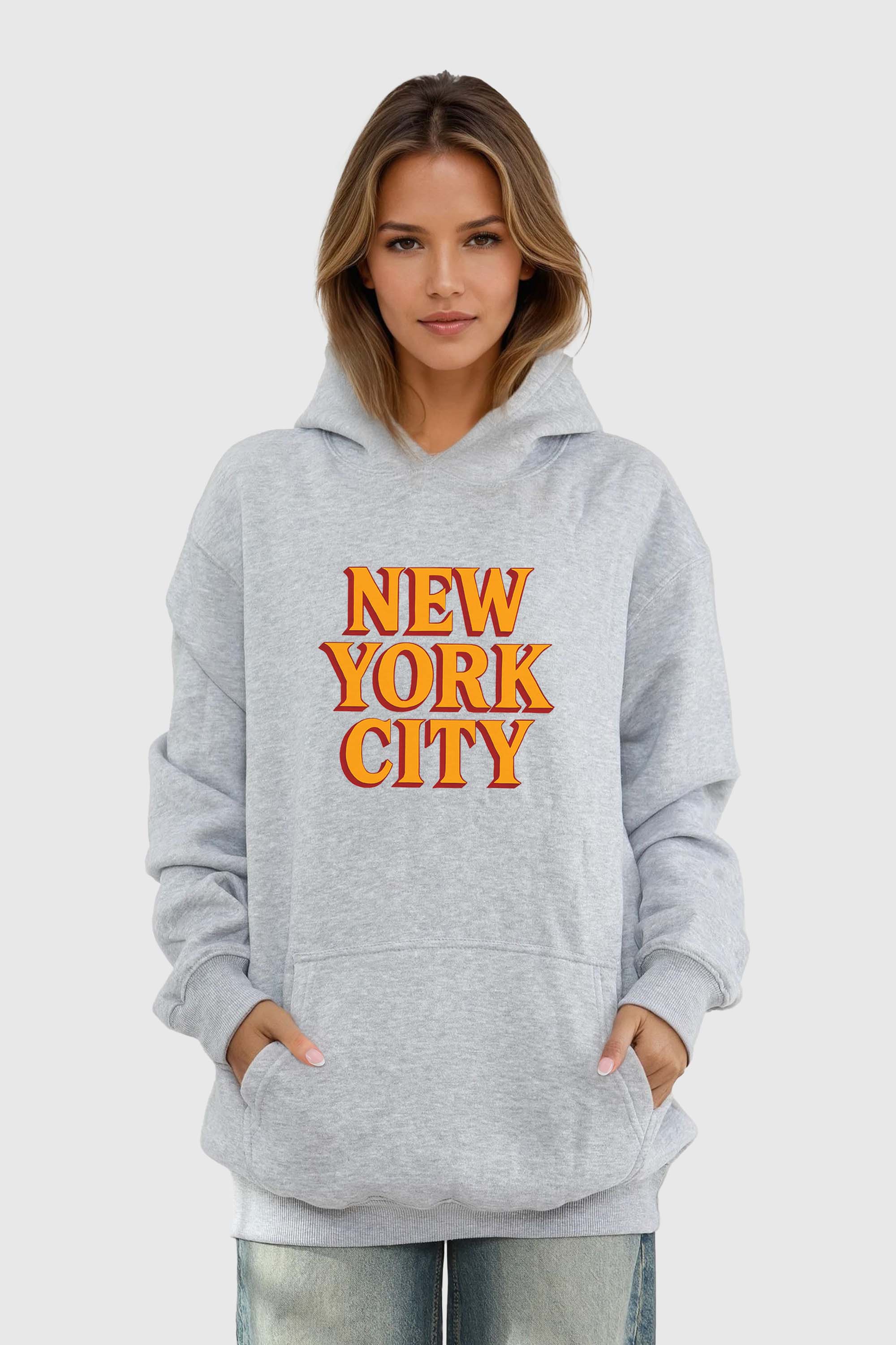 Unisex 280GSM Blended New York City Printed Hoodie