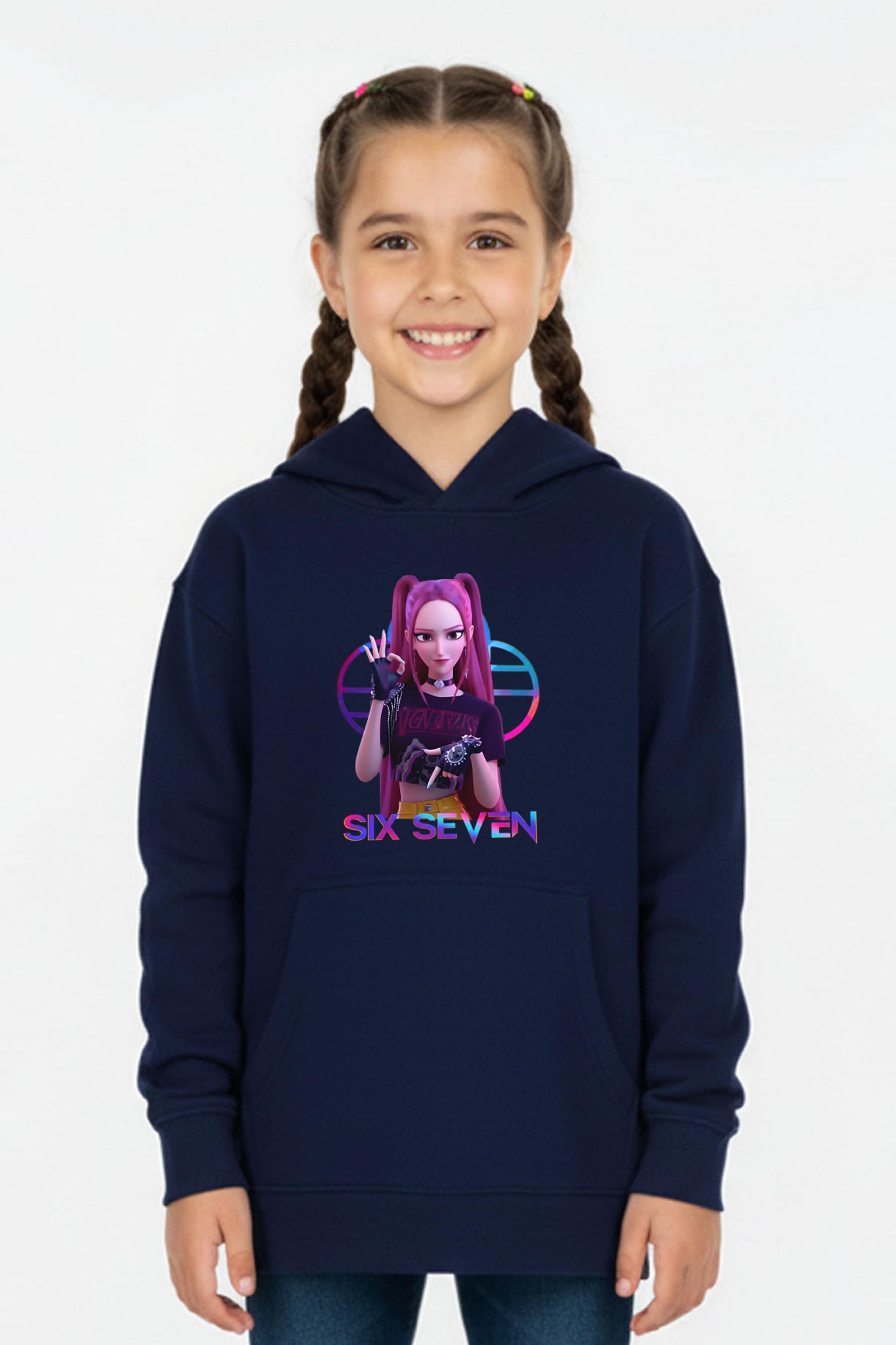 Kids K-Pop Mira Six Seven Graphic Printed Hoodie