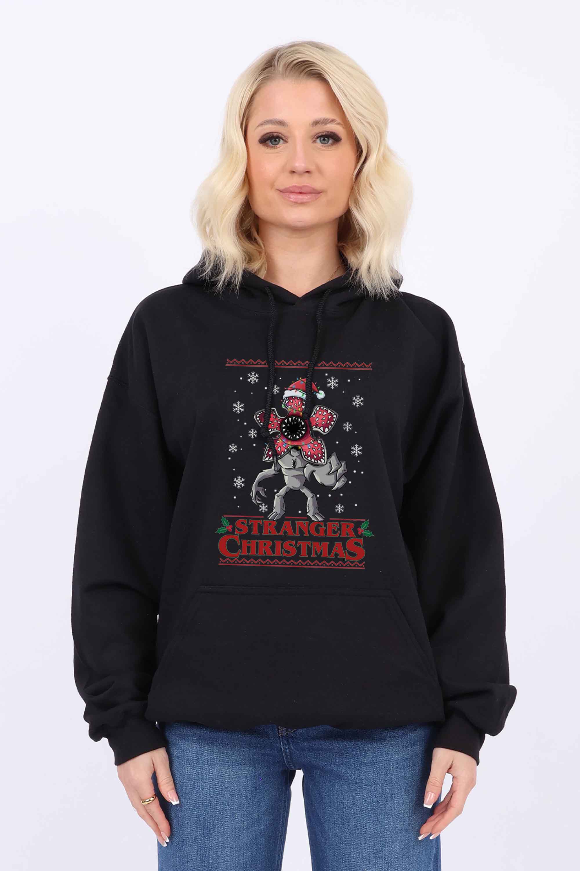 Stranger Christmas Monster Printed Heavy Blend Hoodie