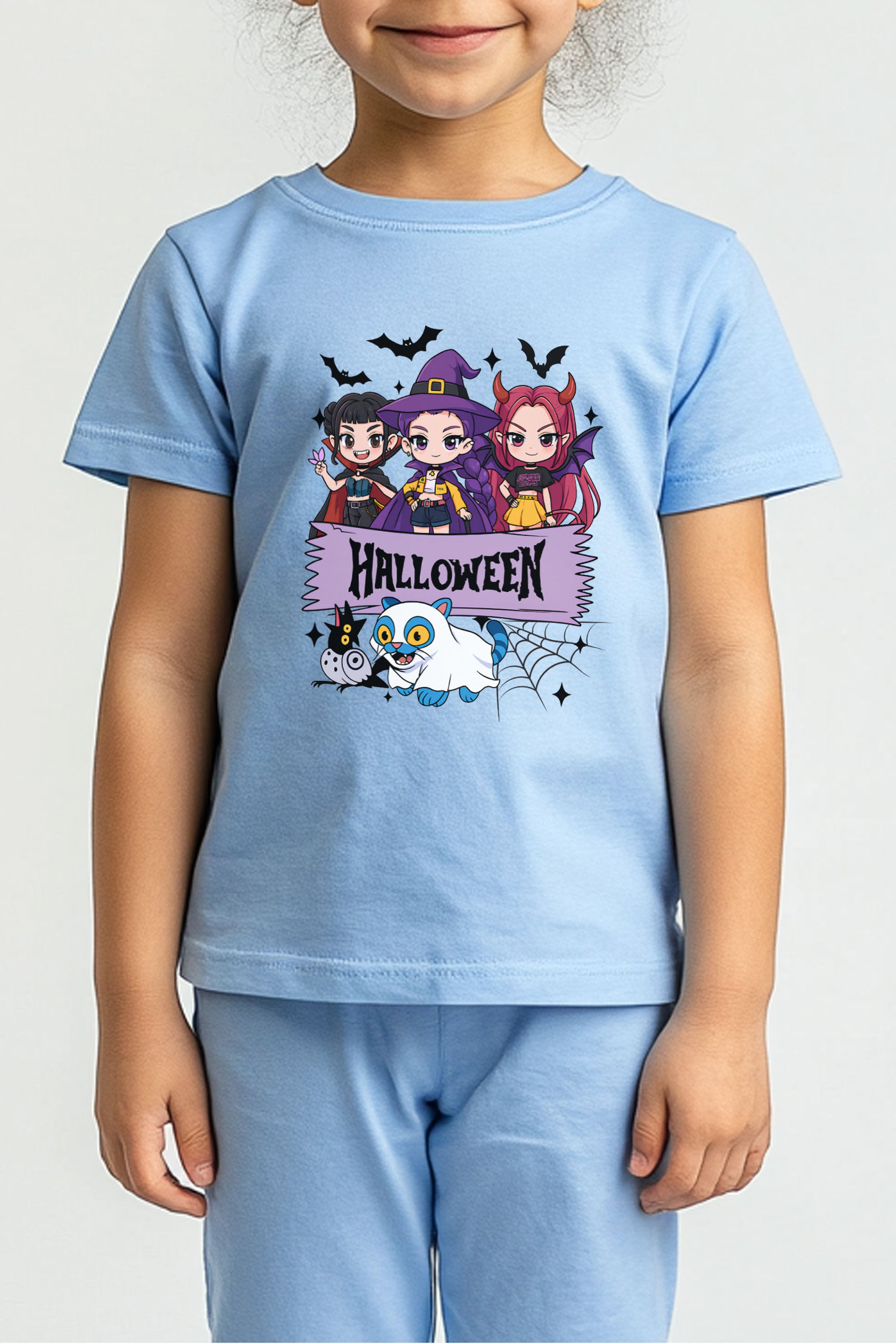 Kids Spooky K-Pop Halloween Printed T-Shirt