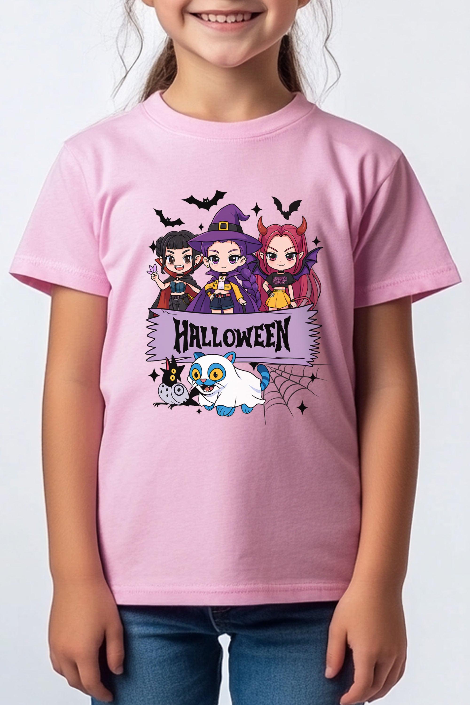 Kids Spooky K-Pop Halloween Printed T-Shirt