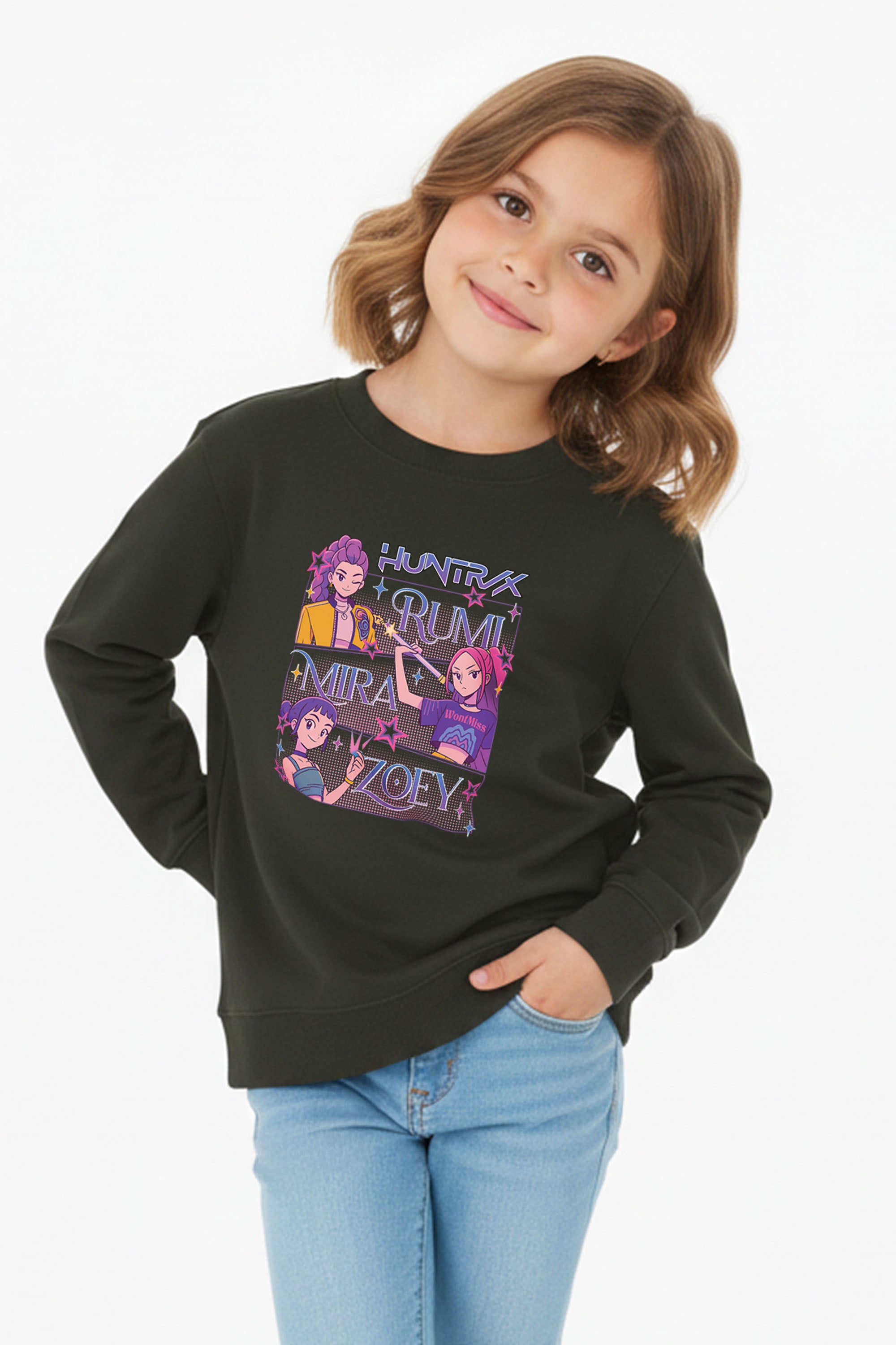 Kids Huntrix Girl Squad Printed Sweatshirt
