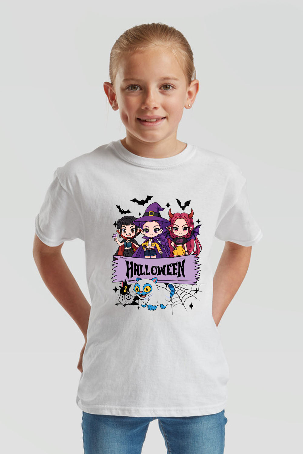 Kids Spooky K-Pop Halloween Printed T-Shirt