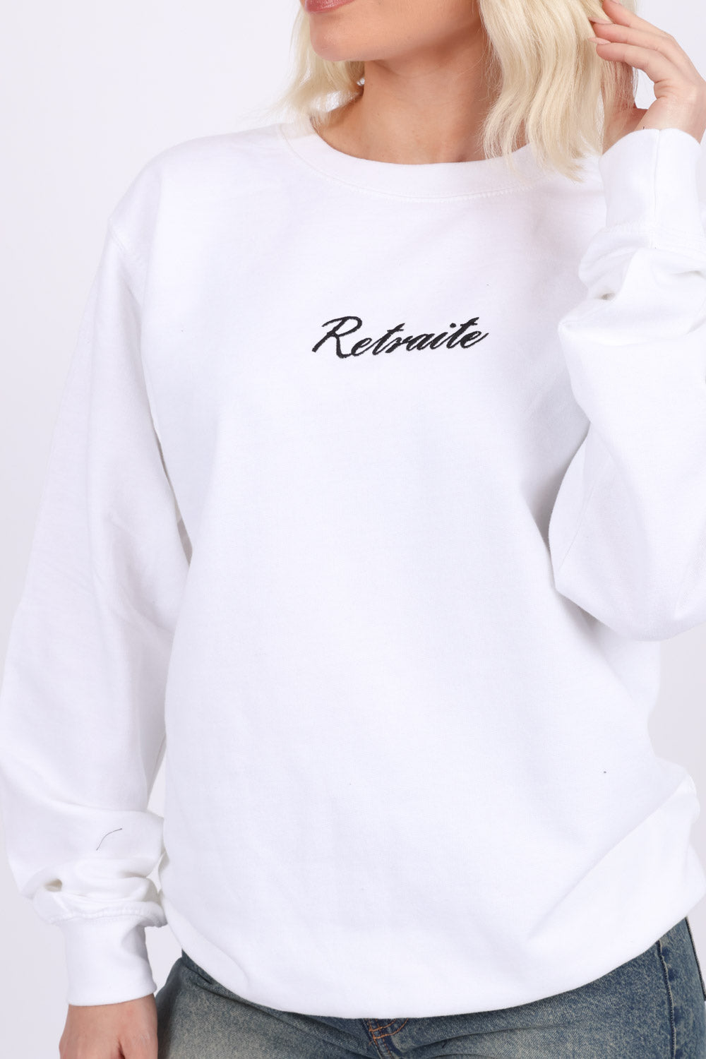 Retraite Front Embroidery &  Printed Back Sweatshirt