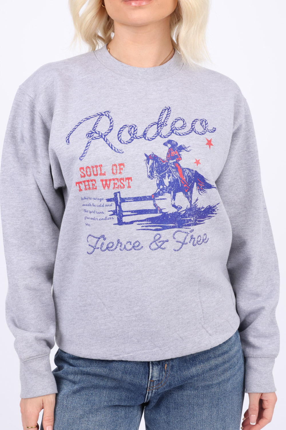 Basic Crew Necked Sweatshirt in Rodeo Print (Pack of 4)