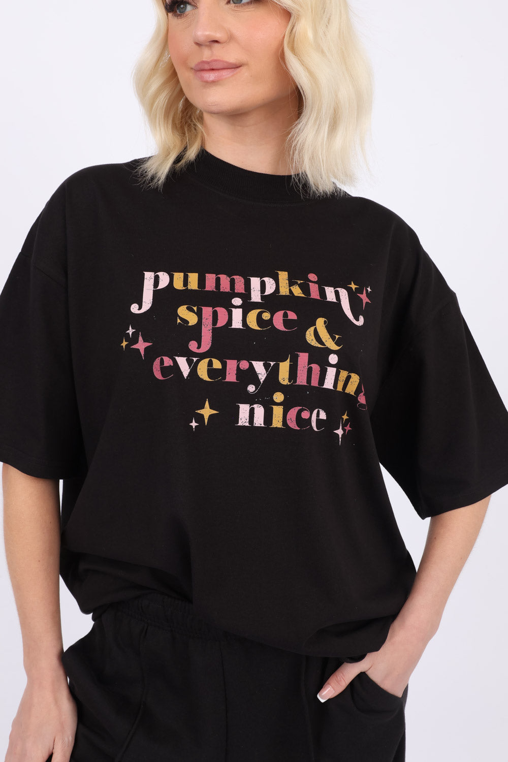 220GSM Oversize T-Shirt in Pumpkin Spice Print