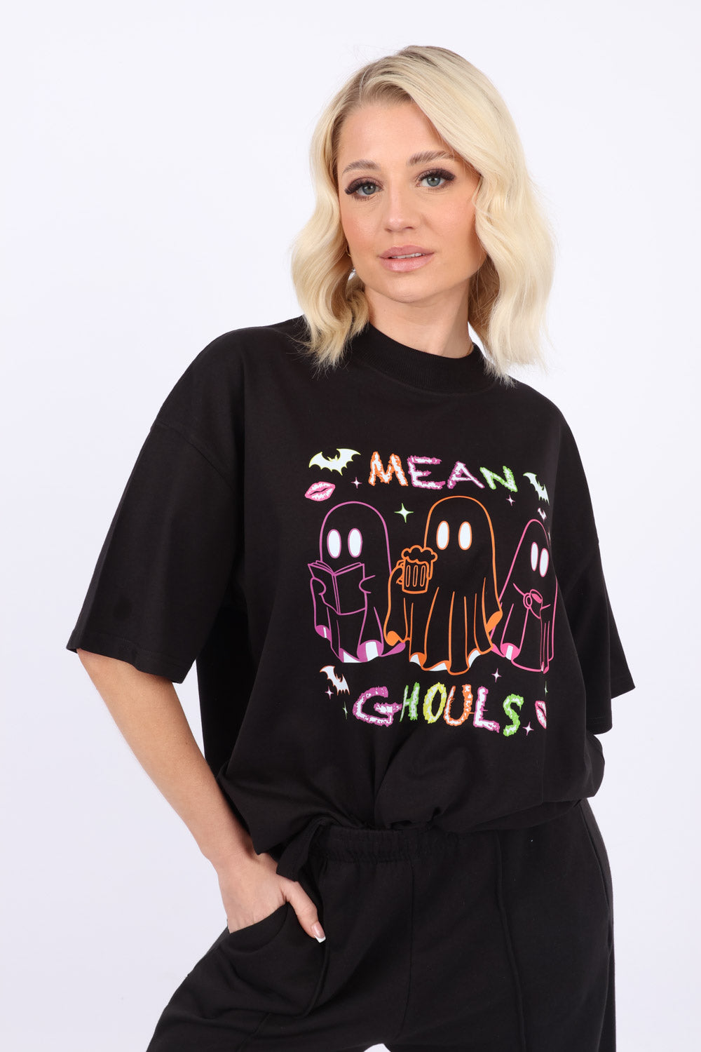 220GSM Oversize T-Shirt in Mean Ghouls Print