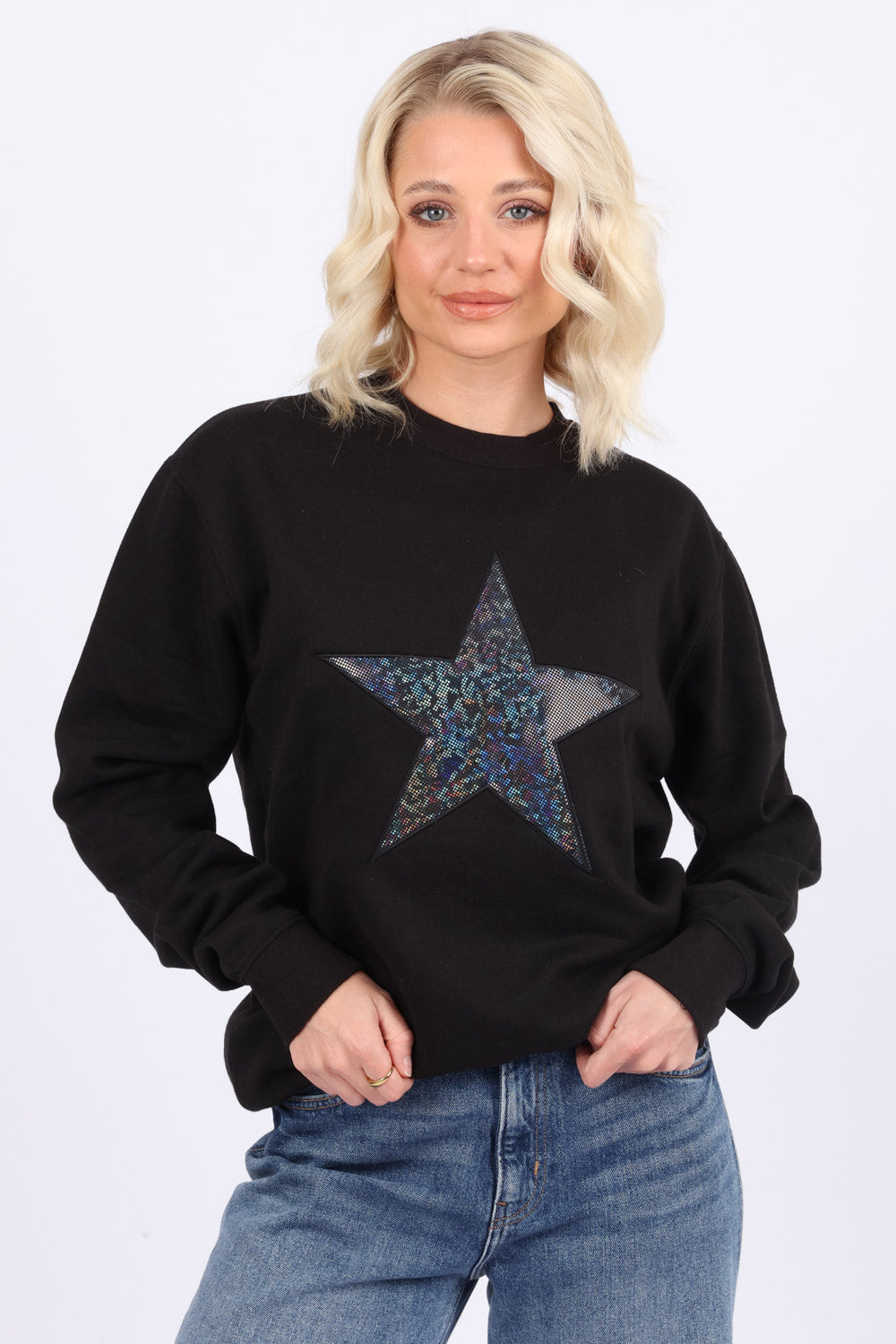 Iridescent Star Appliqué Sweatshirt (Pack of 6)