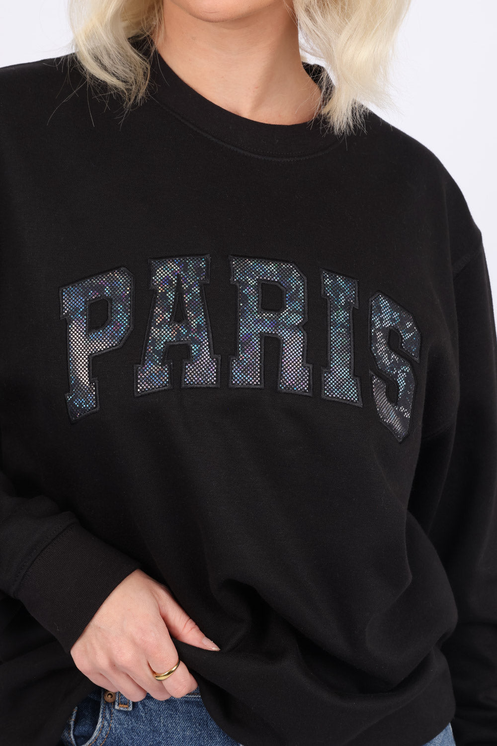 Paris Iridescent Appliqué Sweatshirt (Pack of 6)