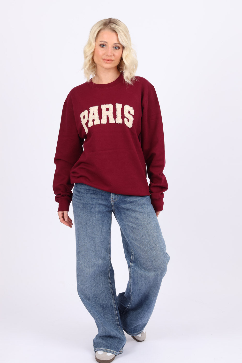 Paris Laser-Cut Bouclé Appliqué Sweatshirt